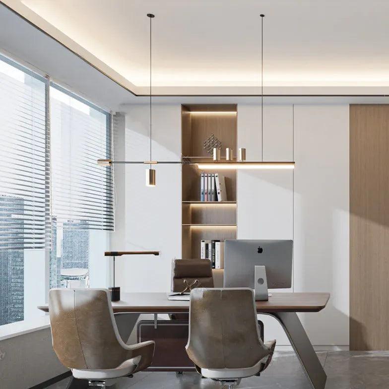 Modern Black LED Pendant Light for Office - Adjustable Multi-Light Hanging Fixture with Energy Saving Bulbs - Perfect for Workspaces, Conference Rooms & Home Offices