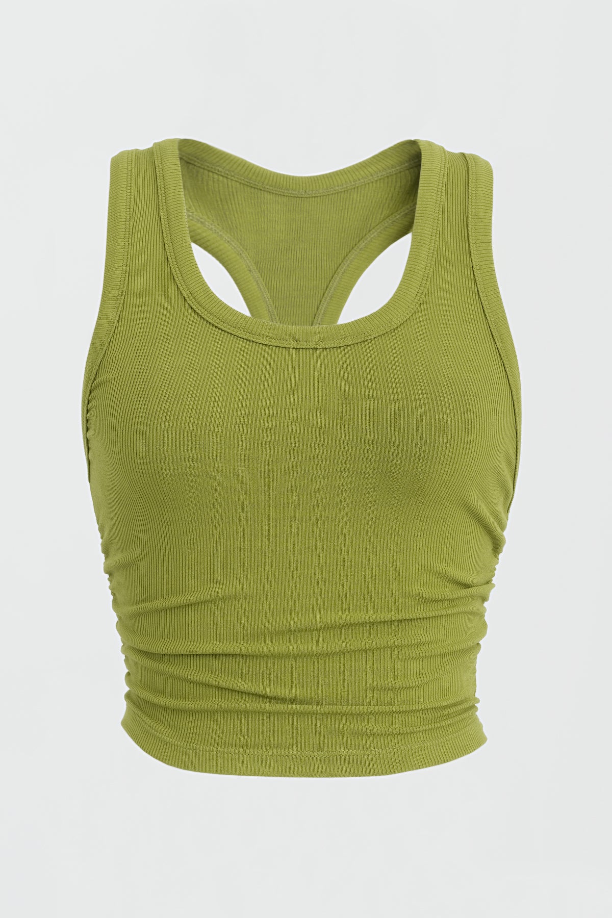 Dom Racerback Tank Top for Women - Soft Breathable Moss Green Workout Shirt | Gym, Yoga & Casual Wear