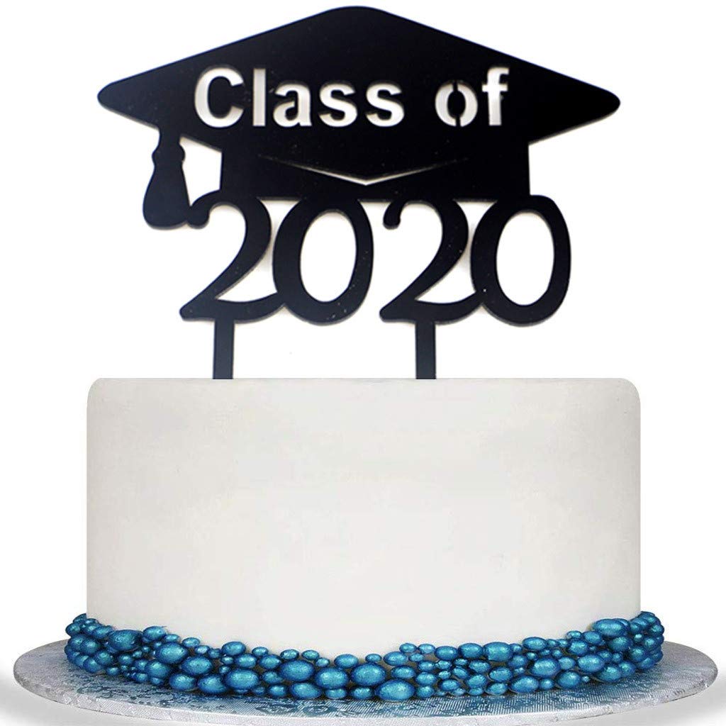 Jchen Acrylic Graduation Cake Topper - 2020 Graduation Cupcake Toppers & Food Picks Set for Graduation Party Decorations - Perfect for Graduation Cakes, Cupcakes, and Dessert Table Displays