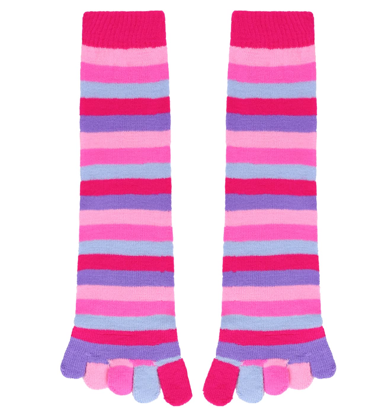 Benefeet Knee High Toe Socks - Colorful Rainbow Striped for Women & Men - Perfect for Yoga & Gifts