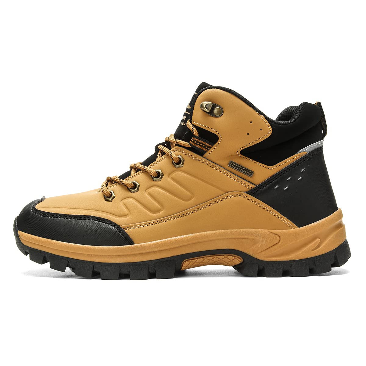 **Men's Waterproof Hiking Boots - High-Top Outdoor Athletic Shoes for Walking, Travel & Work - Durable Non-Slip Work Boots for Hiking, Camping & Construction**