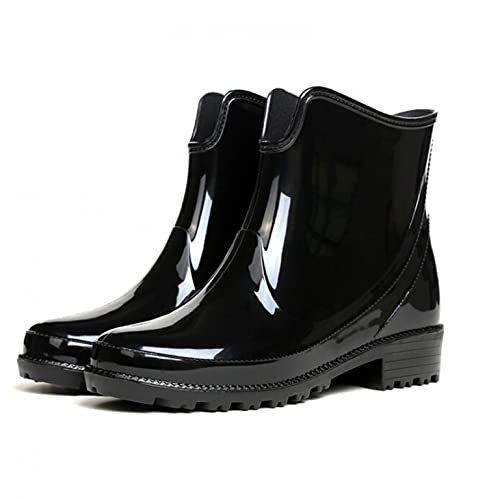 Xudanell Women's Waterproof Rain Booties - Non-Slip Rubber Sole High Top Ankle Boots for Rainy Days, Outdoor Walking & Gardening