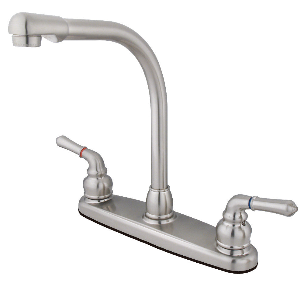 Kingston Brass KB756LS Magellan Centerset Kitchen Faucet - High Arc Pull-Down Sprayer, Oil Rubbed Bronze Finish for Modern Farmhouse & Traditional Kitchens