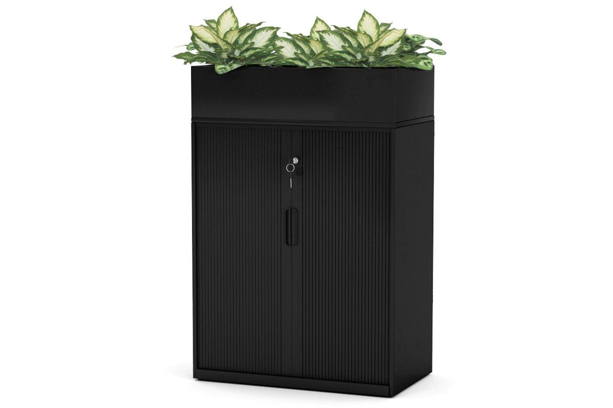 Tambour Sliding Door Storage Cabinet - Metal Organizer with Dimensions 1025H x 900W - Perfect for Home Office, Living Room, and Garage Storage Solutions