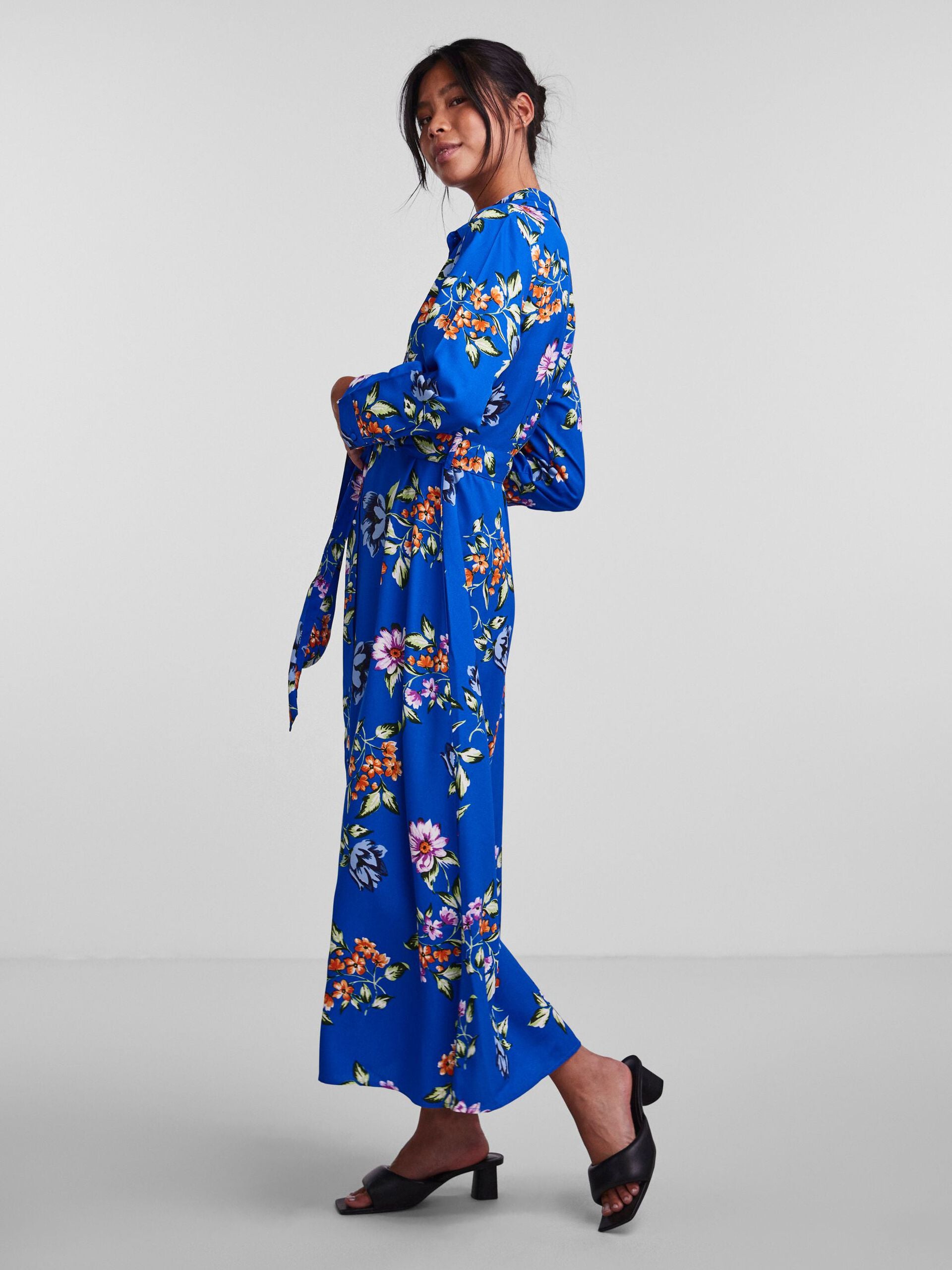 Cadnana Women's Casual Shirt Dress - Princess Blue Flowy Tunic Top with Pockets | Perfect for Work, Date Night & Spring Outfits | Comfortable & Stylish Plus Size Options Available