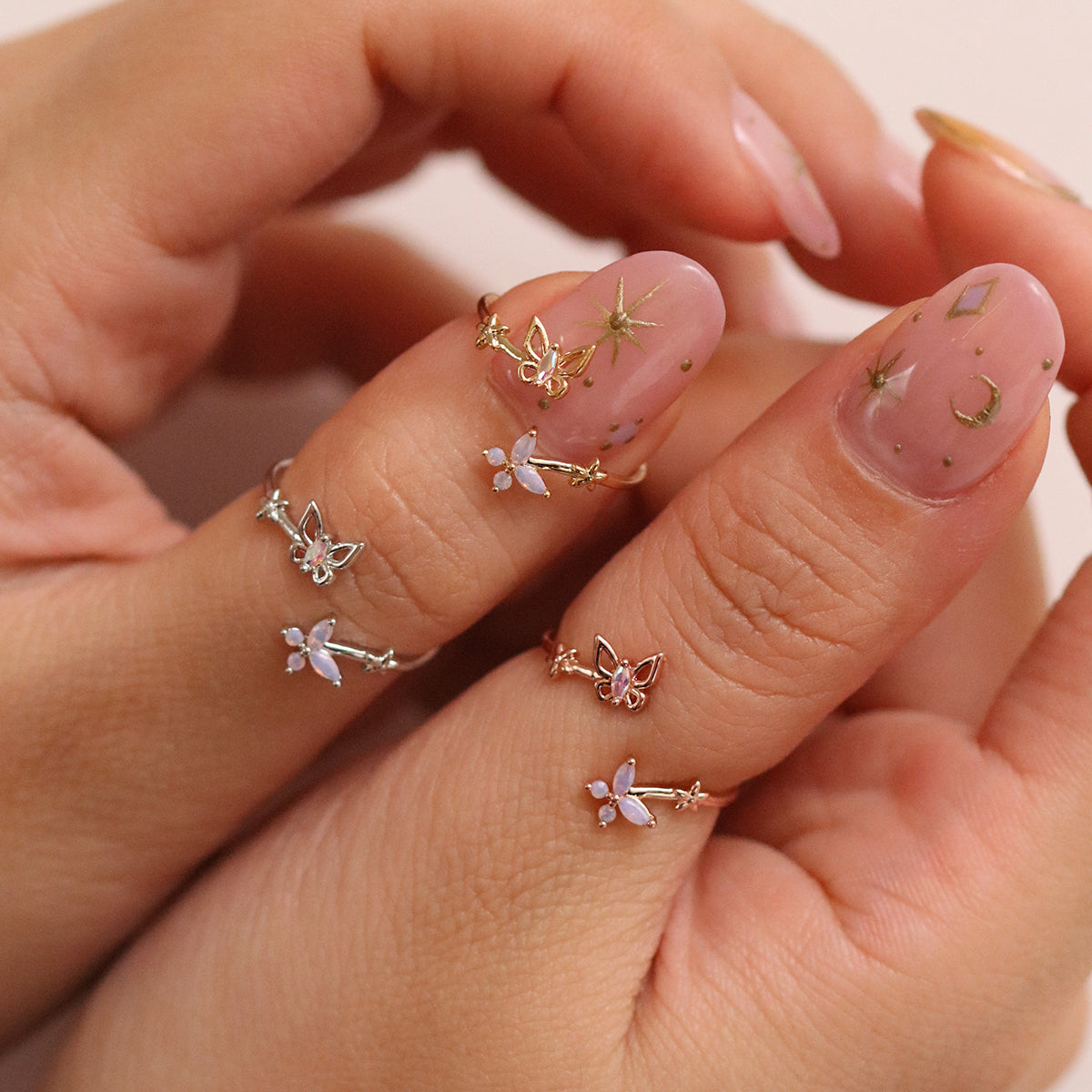Smoky Topaz Moonstone Butterfly Ring – Elegant Boho Jewelry for Women | Perfect for Weddings, Parties & Everyday Wear