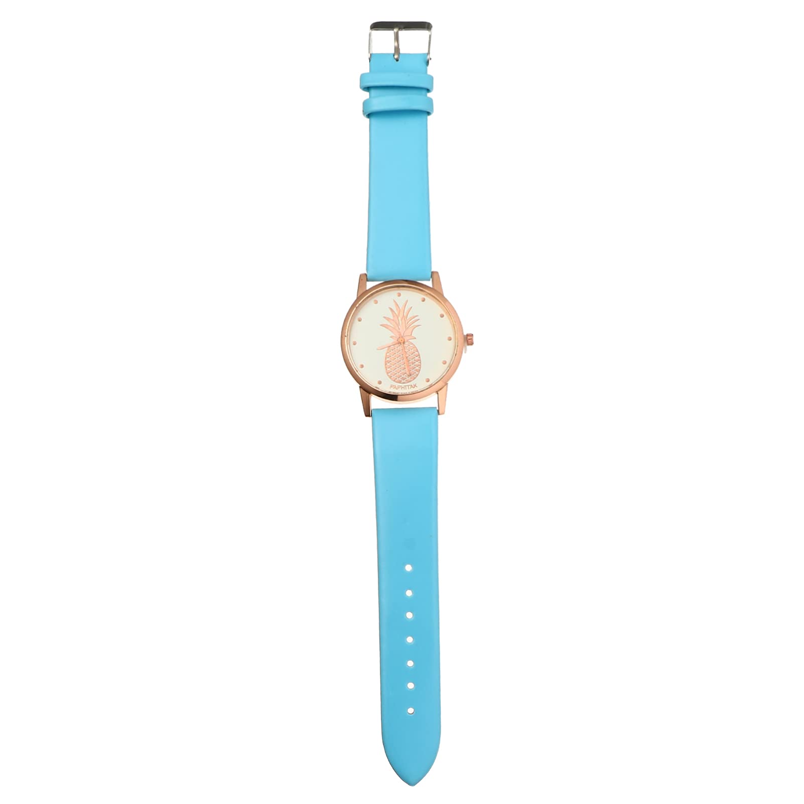 Hemobllo Women's Pineapple Pattern Quartz Watch - PU Leather Strap Casual Wristwatch for Women, Fashion Accessory for Everyday Wear, Office, and Outdoor Activities