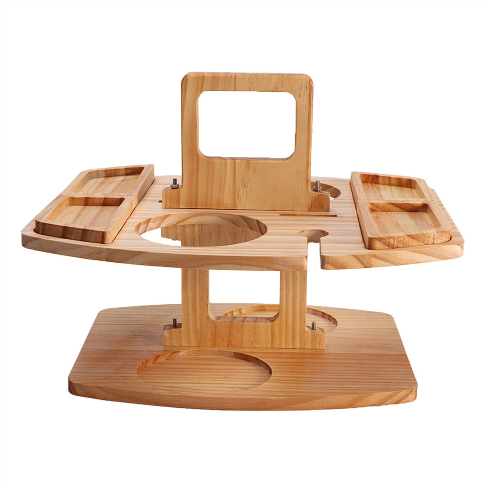 JKXWX Lightweight Wooden Picnic Table - Portable Outdoor Garden Furniture for Camping, Beach, BBQ & Parties with Built-in Glass Holder & Snack Tray | Perfect for Backyards, Patios & Outdoor Gatherings