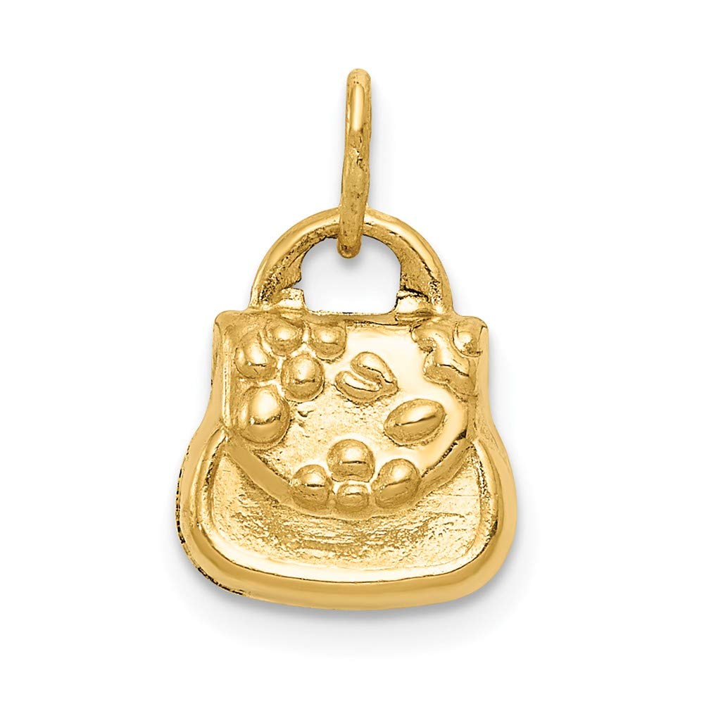 14K Yellow Gold 3D Purse Charm Pendant - Elegant Handbag & Jewelry Accessory for Women - Perfect Gift for Birthdays, Anniversaries & Special Occasions
