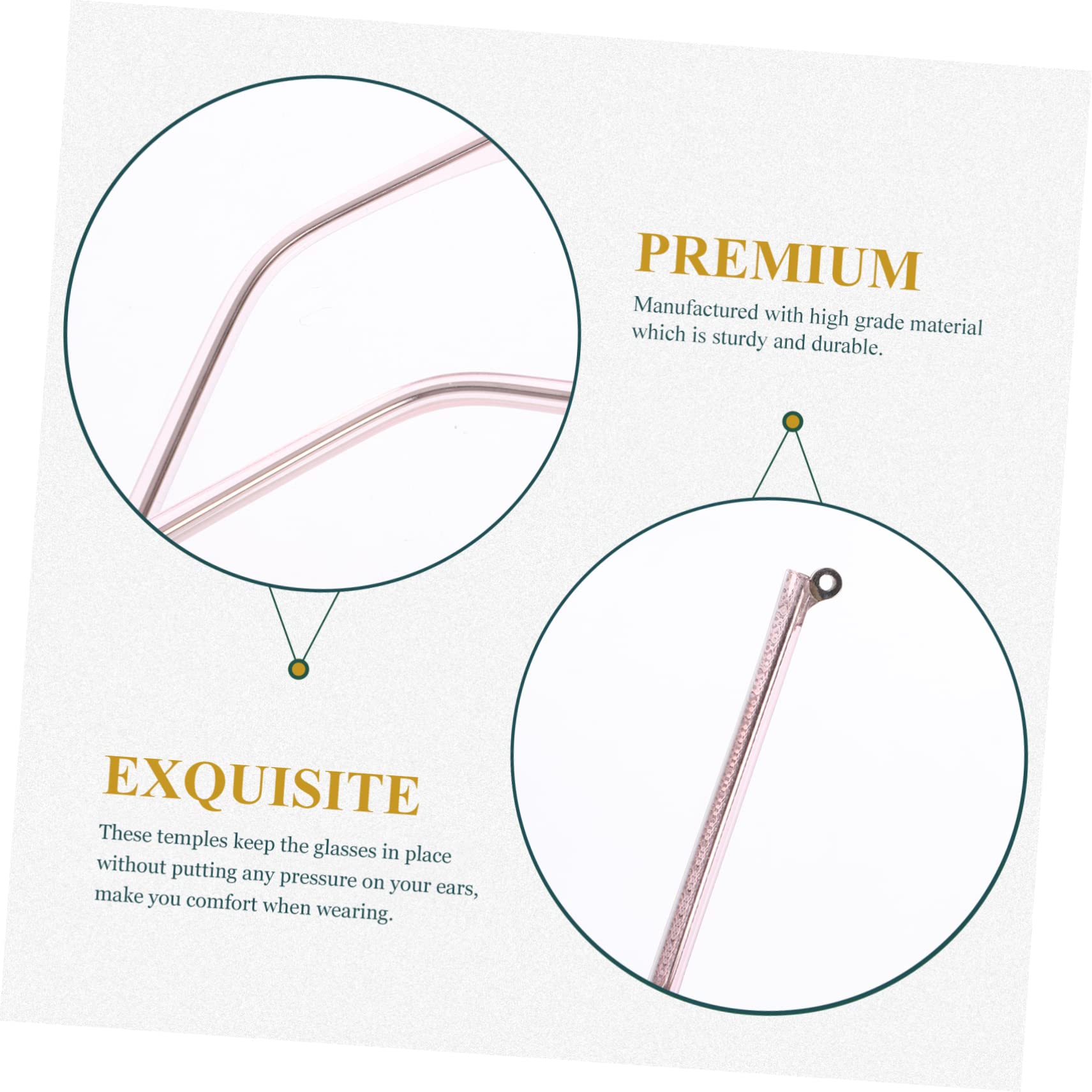 Healvian 4 Pairs Glasses Arm Replacement - Metal Crystal Frame for Men & Women | Eyewear Accessories for Daily Use