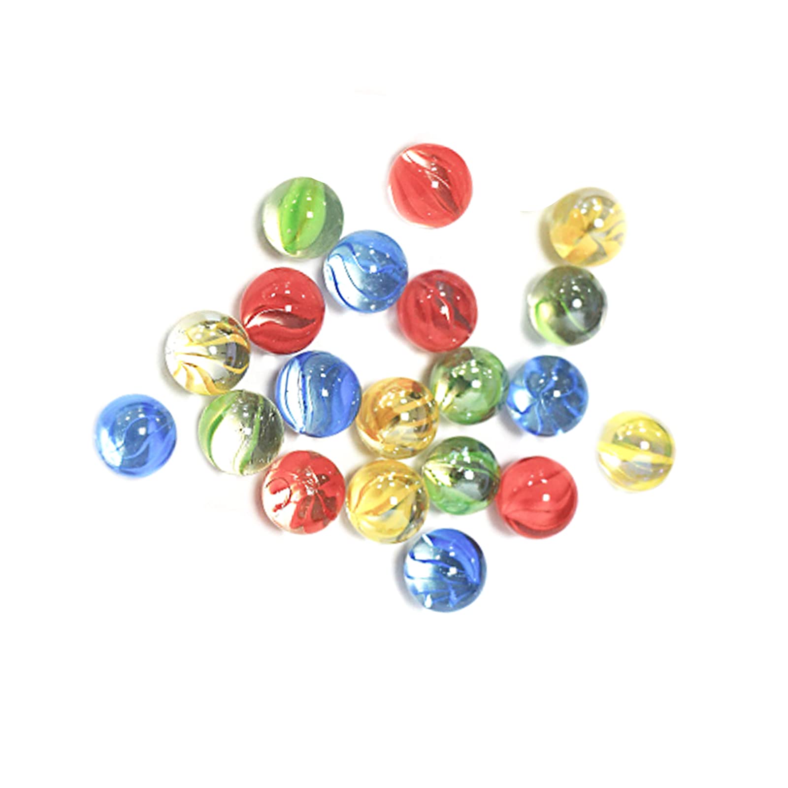 20-Pack Colorful Glass Marbles for Kids - Durable Marble Games Set for Vases, Fish Tank Decor, DIY Crafts & Math Learning - Multicolor Mixing Balls for Home, Classroom & Party Activities