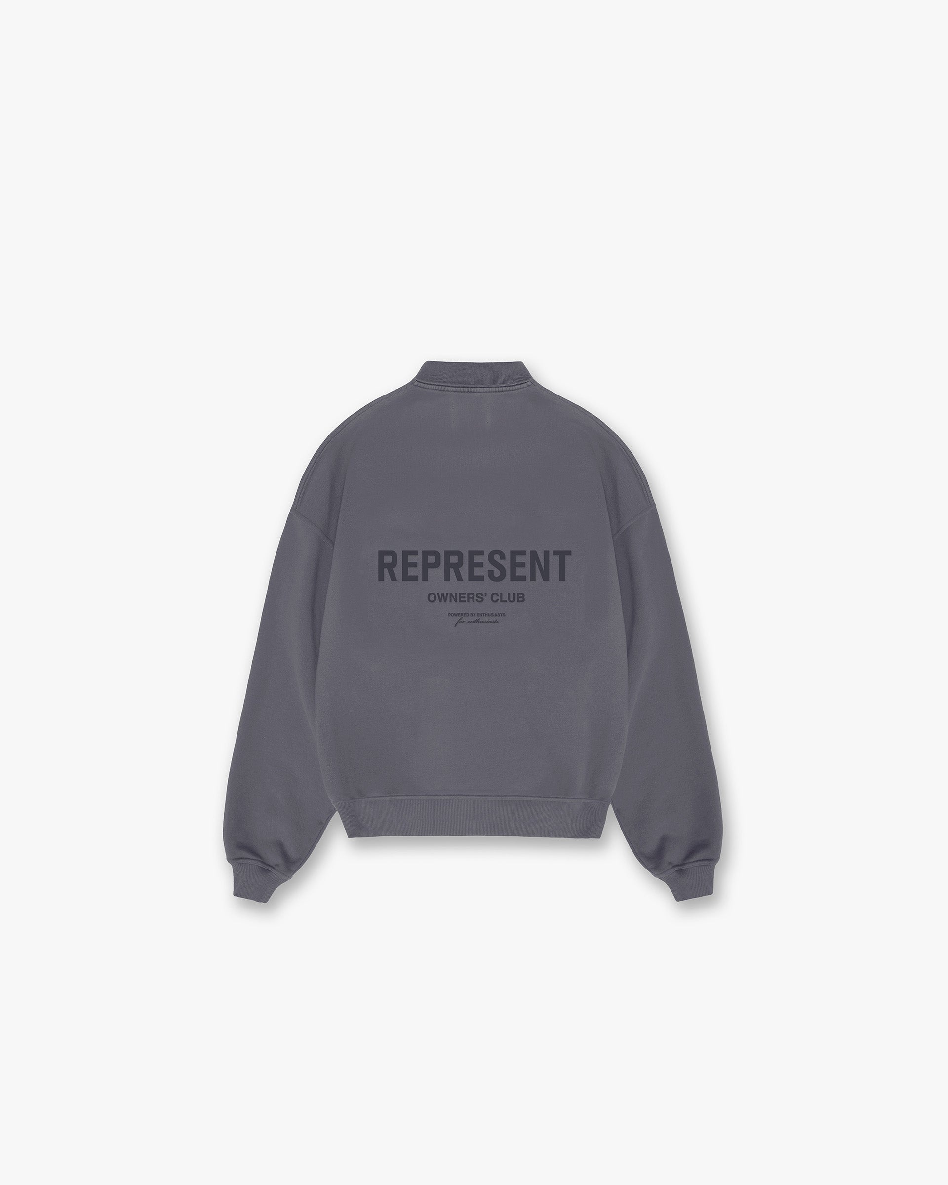 Represent Owners Club Long Sleeve Polo Sweater - Storm Grey Men's Casual Knitwear | Perfect for Business Casual, Golf Outings & Fall Layering