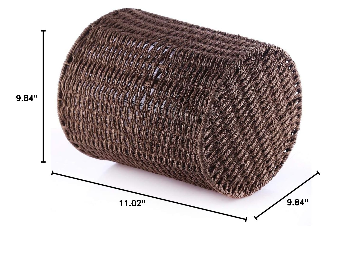Eco-Friendly Rattan Wicker Trash Can - Recyclable Waste Basket for Kitchen, Office & Bedroom | Sustainable Brown Garbage Bin for Home & Office Organization