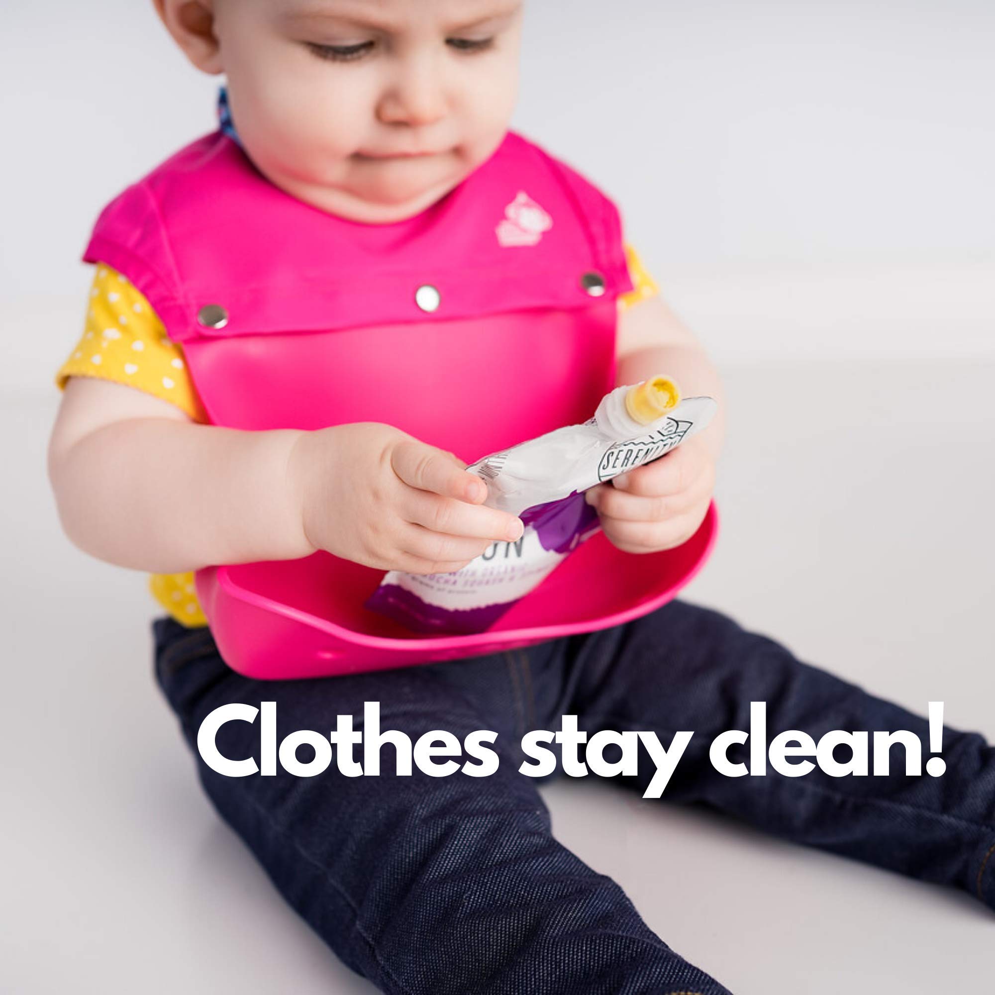 Premium Silicone Baby Bibs for Infants & Toddlers - Waterproof, Easy-Clean Feeding Bib with Adjustable Neck - Perfect for Mealtime, Travel & Daycare Use