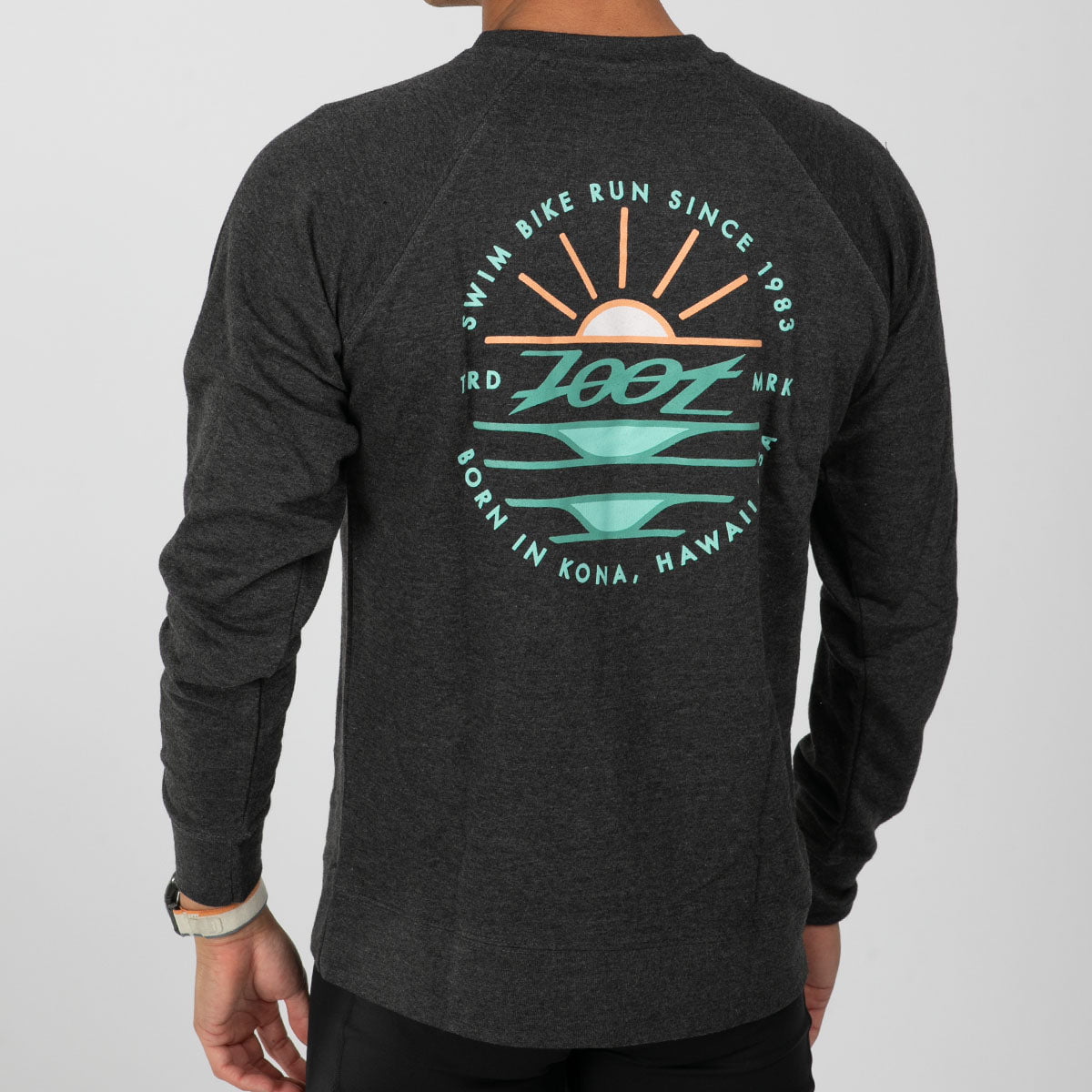 Unisex Sunset Terry Crewneck Sweatshirt - Charcoal Heather | Soft & Comfortable Pullover for Men & Women | Perfect for Casual Wear, Lounging & Outdoor Activities