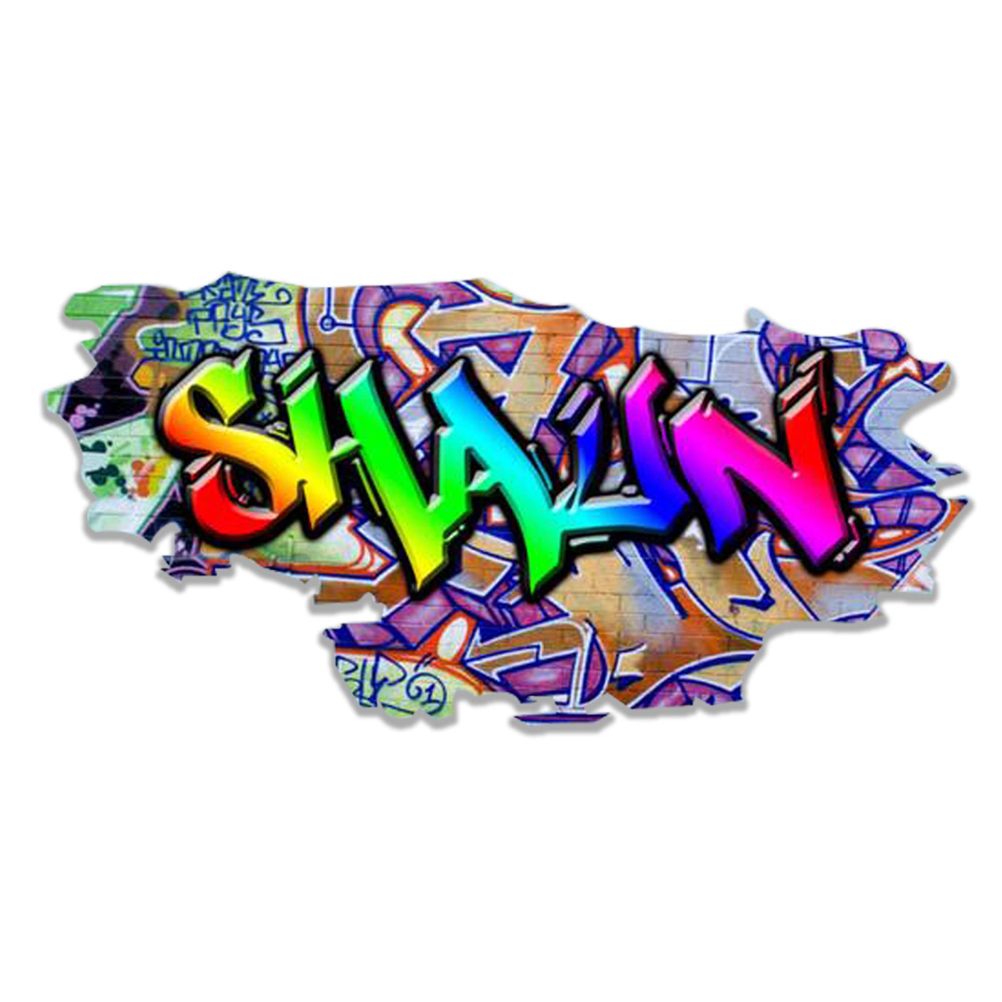 Custom 3D Graffiti Name Wall Decal - Personalized Vinyl Art Sticker | Removable Peel & Stick Wall Decor | No Border Room Art | XXLarge (MYS169) | Perfect for Kids' Rooms, Dorm Decor & Creative Home Design