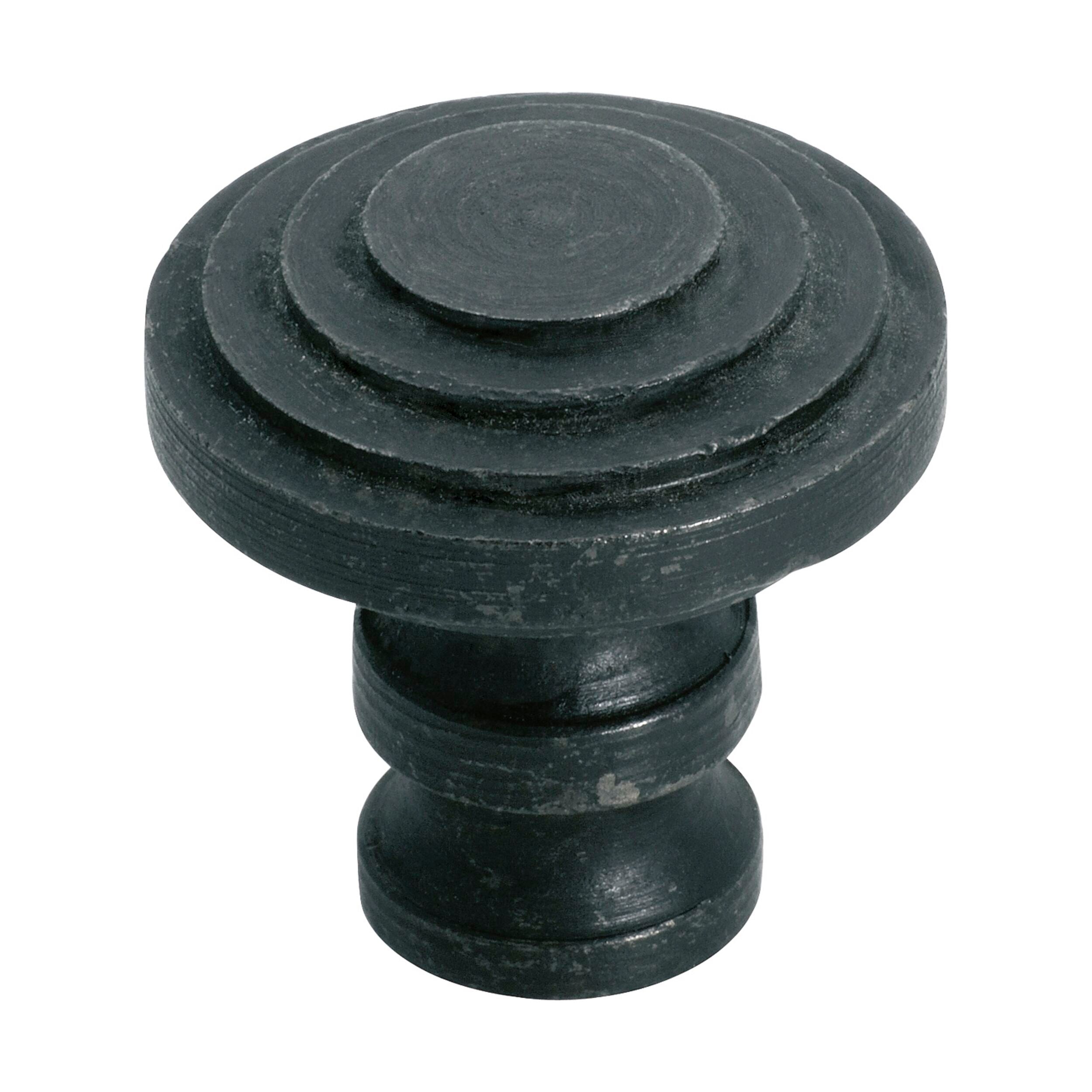 3700 Stepped Iron Cabinet Knobs - Matte Black Finish, D30xP36mm - Perfect for Kitchen Cabinets, Dressers, and Furniture Upgrades