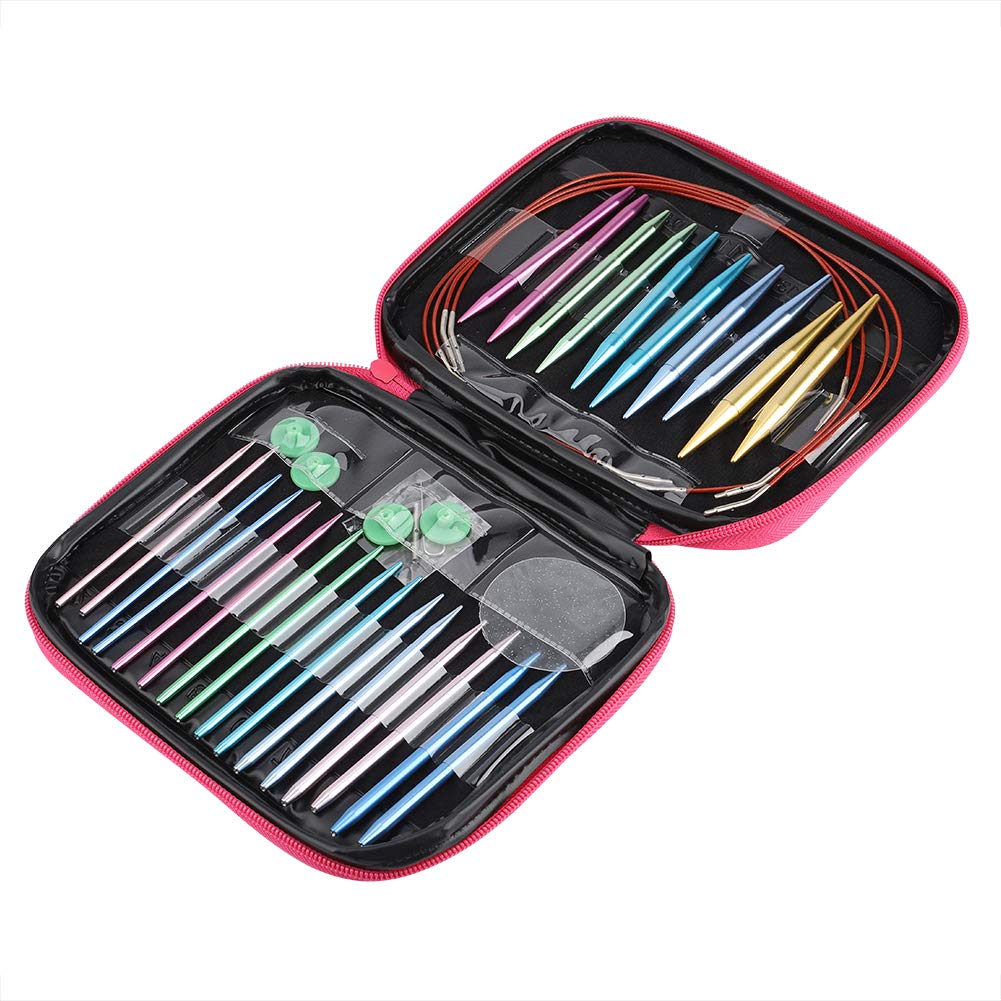 banapo Interchangeable Knitting Needles Set - Aluminum & Plastic DIY Crochet Tools for Home Knitting - Perfect Gift for Crafty Moms & Knitting Enthusiasts | Great for Scarves, Sweaters & Handmade Gifts