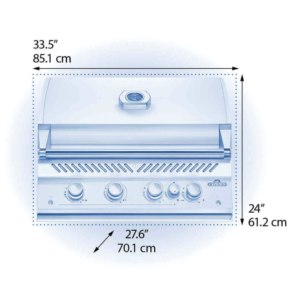 Napoleon 700 Series 32-Inch Built-In Phantom Gas Grill - Outdoor Kitchen, Backyard BBQ, Patio Cooking for Home Chefs