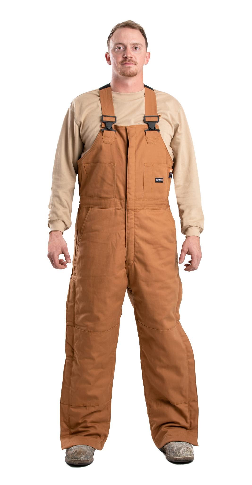 Berne Men's FR Deluxe Bib Overalls - Flame Resistant Work Coveralls for Construction & Farming | Durable Safety Workwear for Electricians & Welders