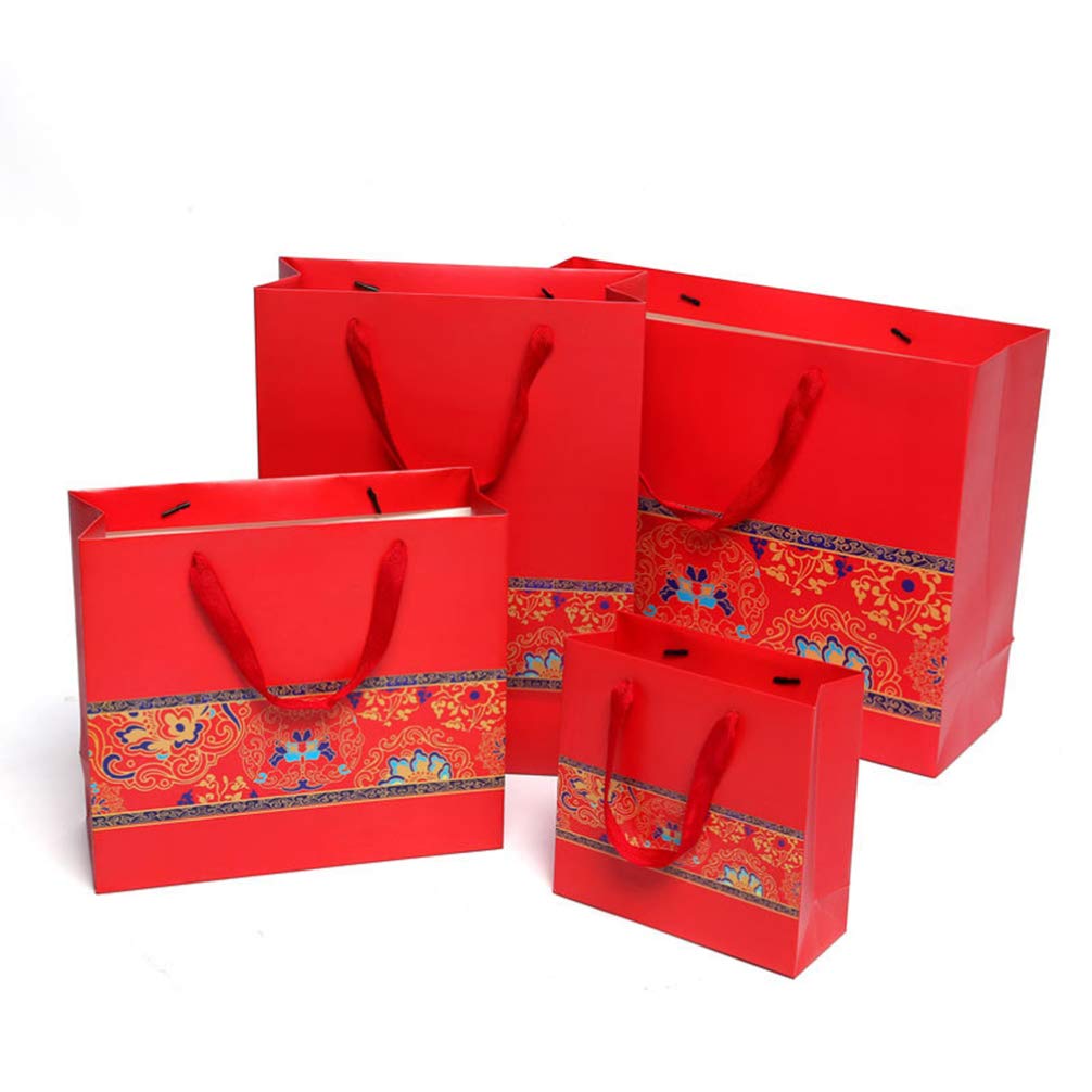 NUOBESTY 10pcs Chinese Zodiac Wrapping Paper Bags - Eco-Friendly Gift Packaging, Tote Bags for Lunar New Year, Birthday & Party Favors | Chinese Style Decorative Paper Bags for Gifts, Jewelry & Small Items