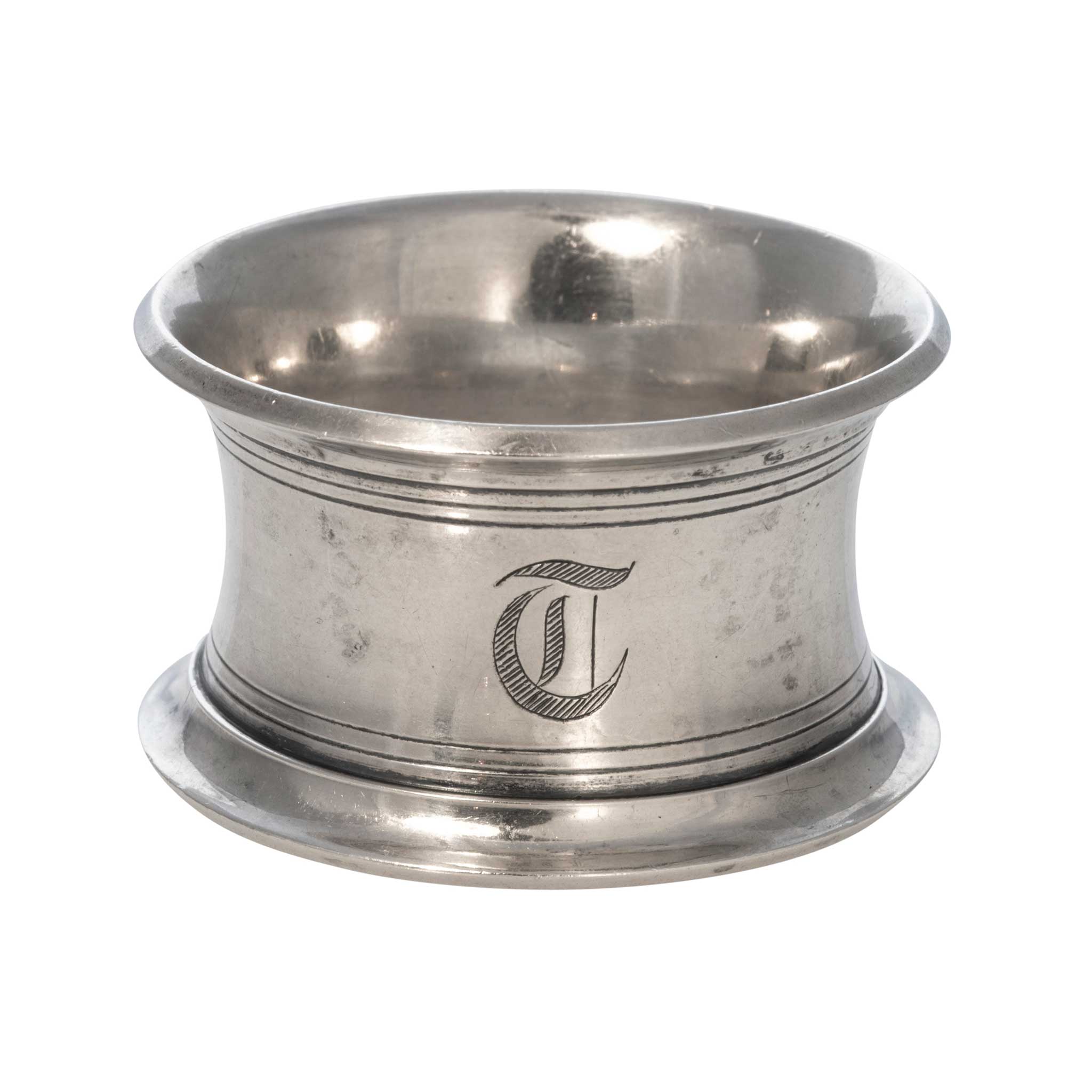 Antique Engraved Sterling Silver Concave Napkin Ring - Elegant Table Setting for Weddings, Holidays & Fine Dining
