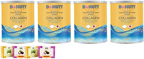 Premium DONUTT Collagen Dipeptide Plus Calcium 120,000mg - Japan LL Type Value Pack (4 Packs) with Free Tomato Facial Mask | Fast DHL Express Shipping | Anti-Aging Supplement for Skin, Hair & Joint Health | Perfect for Daily Wellness Routine & Beauty Regimen