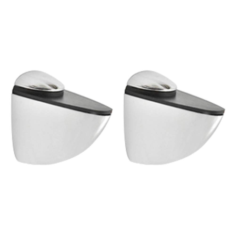 MroMax 2Pcs Adjustable Zinc Alloy Shelf Brackets for Wood/Glass - 3-15mm Thick, Eagle Beak Design, Glossy Finish, Wall Mounted Clamp Supports - Perfect for Kitchen, Bathroom, Office & Floating Shelves Installation