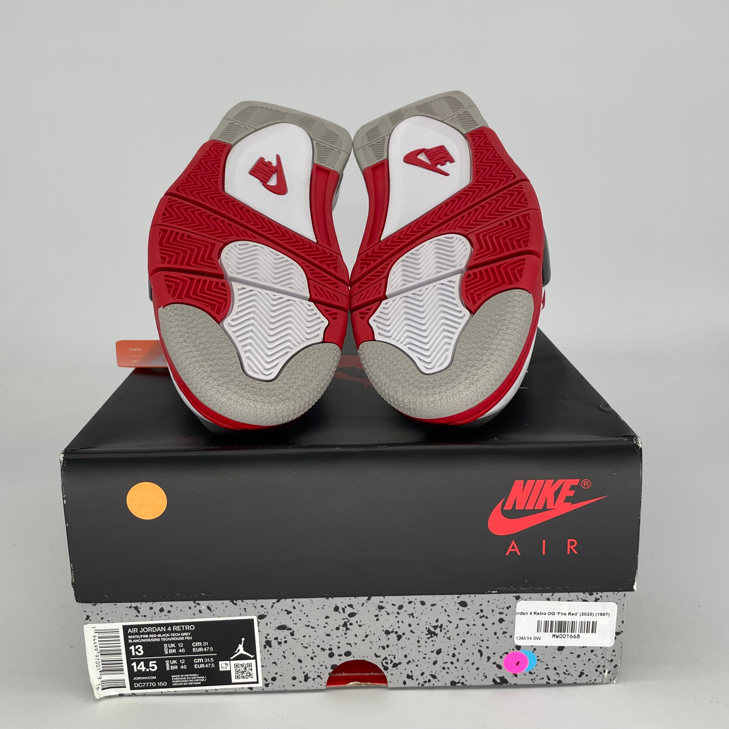 AIR JORDAN 4 Retro Fire Red Men's Basketball Shoes Size 13 DC7770-160 - Perfect for Sneaker Collectors & Streetwear Fashion