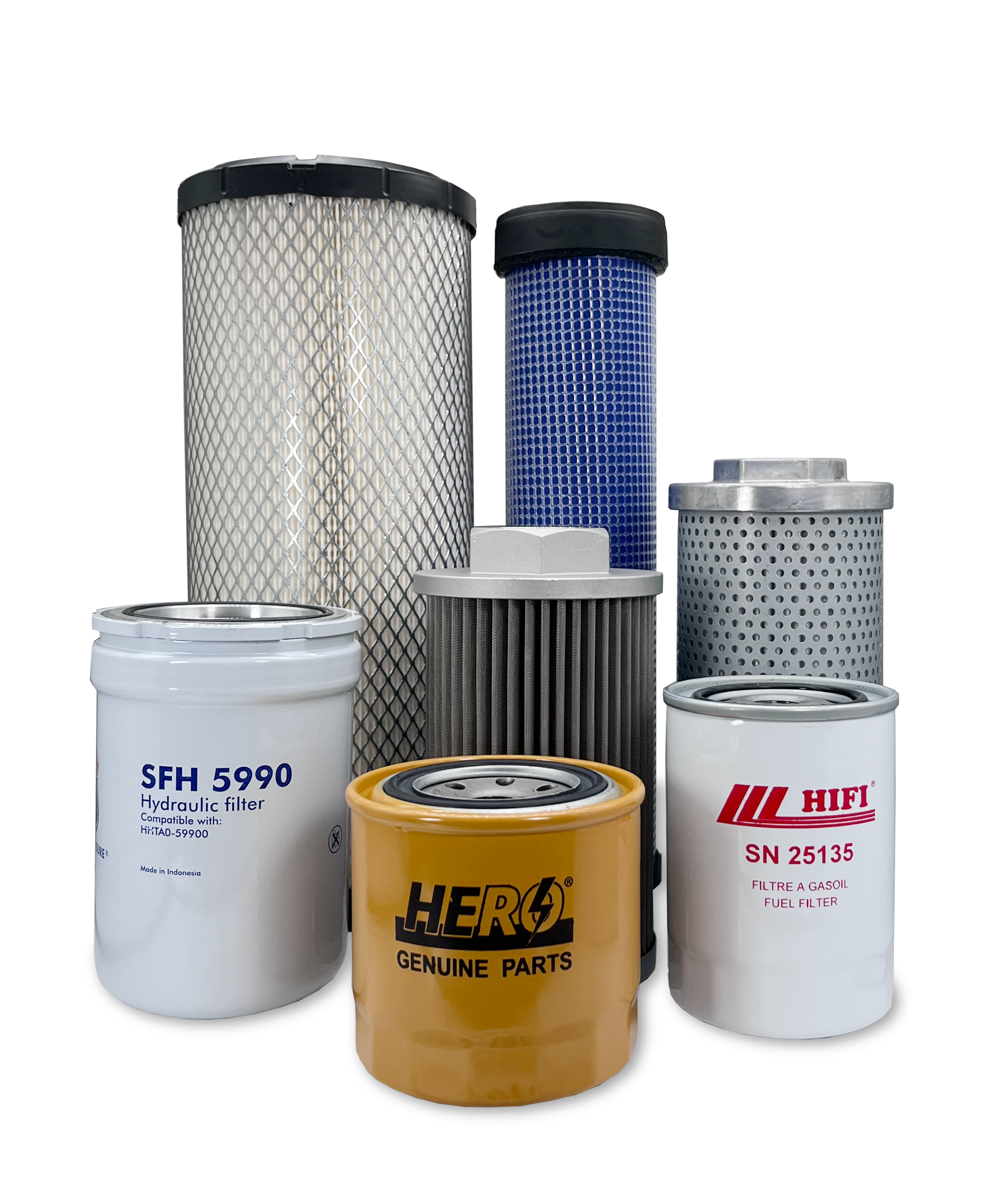 HERO® Maintenance Filter Kit for Kubota SVL75-2C Skid Steer Loader - Air, Oil & Hydraulic Filters Replacement - Perfect for Construction, Landscaping & Farm Equipment Maintenance