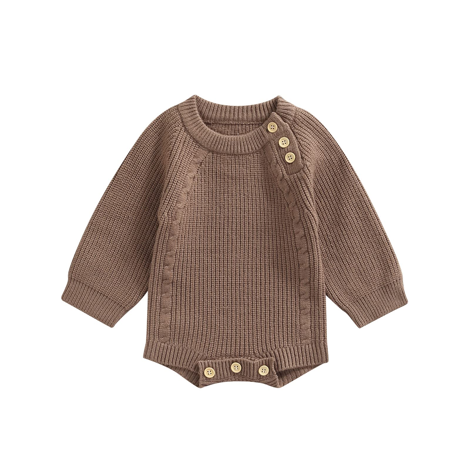 Newborn Baby Sweater Romper - Unisex Knitted Pullover Tops for Girls & Boys | Cozy Fall Winter Outfit for Photoshoots, Family Gatherings & Holiday Events