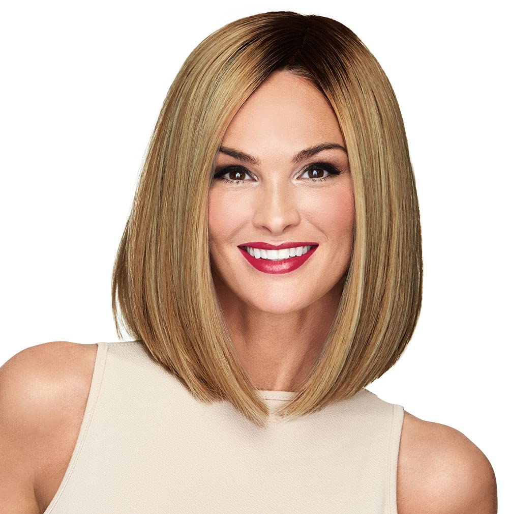 Current Events Long Textured Bob Wig - Average Size Cap in SS14/25 Shaded Honey Ginger | Natural-Looking Synthetic Hairpiece for Women | Perfect for Cosplay, Daily Wear & Special Occasions