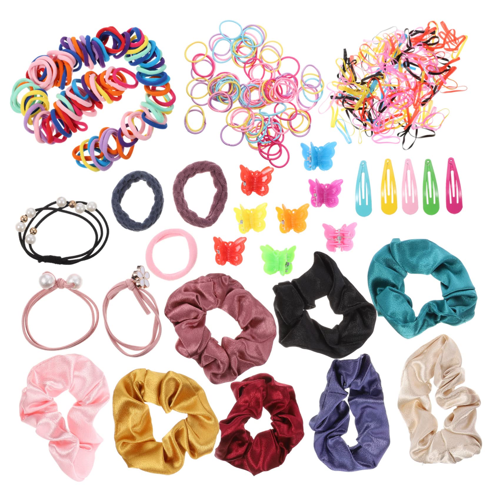 Minkissy 427pcs Toddler Hair Accessories Set - Mini Flower Hair Clips, Rubber Bands & Hair Ties for Girls, Women & Short Hair | Perfect for School, Parties & Daily Styling