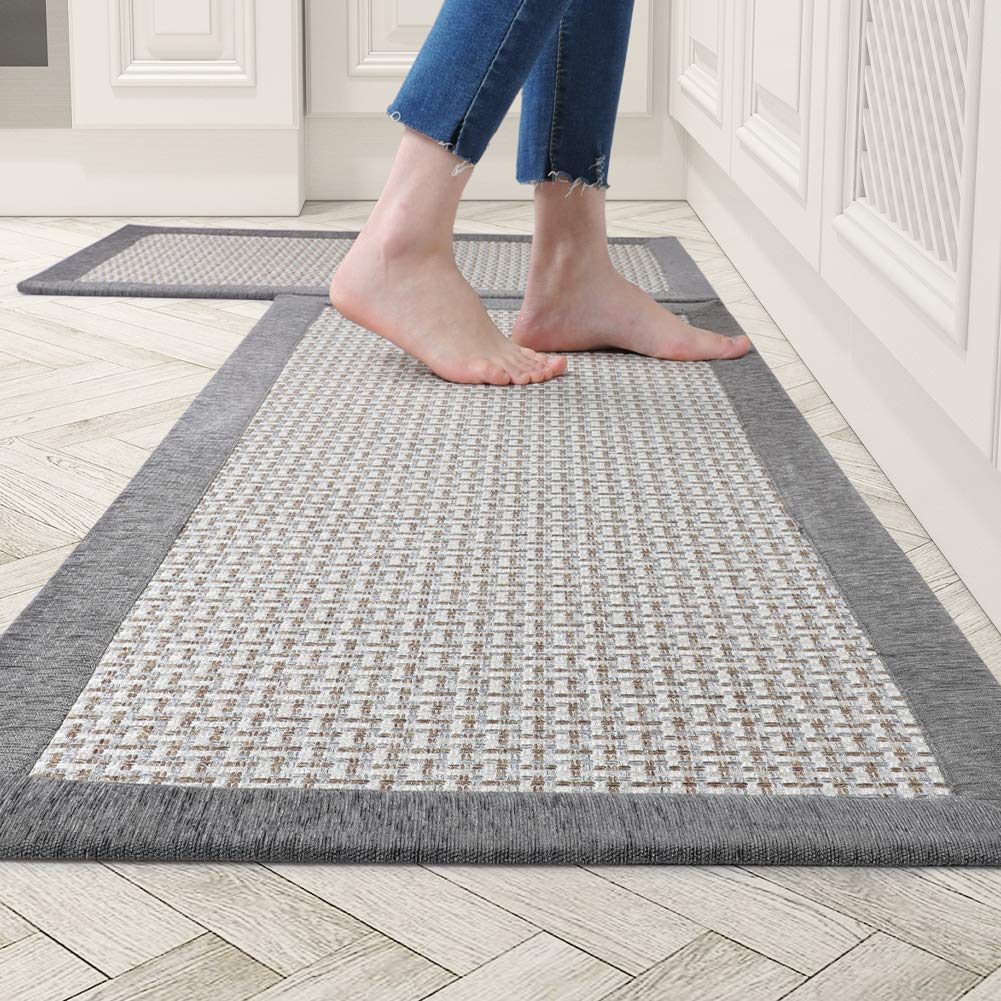 **AMOAMI Non-Slip Washable Kitchen Rugs Set – Absorbent Anti-Fatigue Floor Mats for Sink & Counter Areas (2-Pack, 20