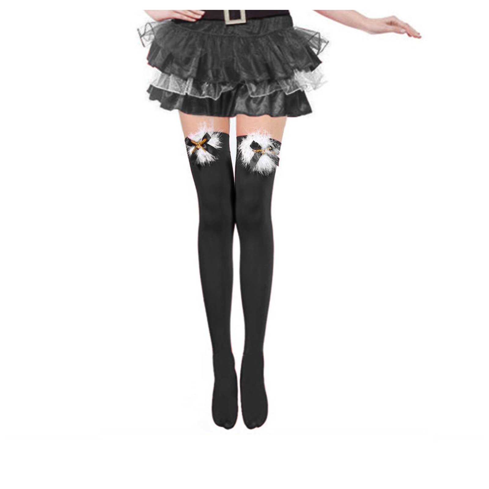 Sexy Velvet Christmas Stockings with Bow Design - Festive Holiday Tube Socks for Women (Perfect for Xmas Parties, Gifts & Winter Fashion)