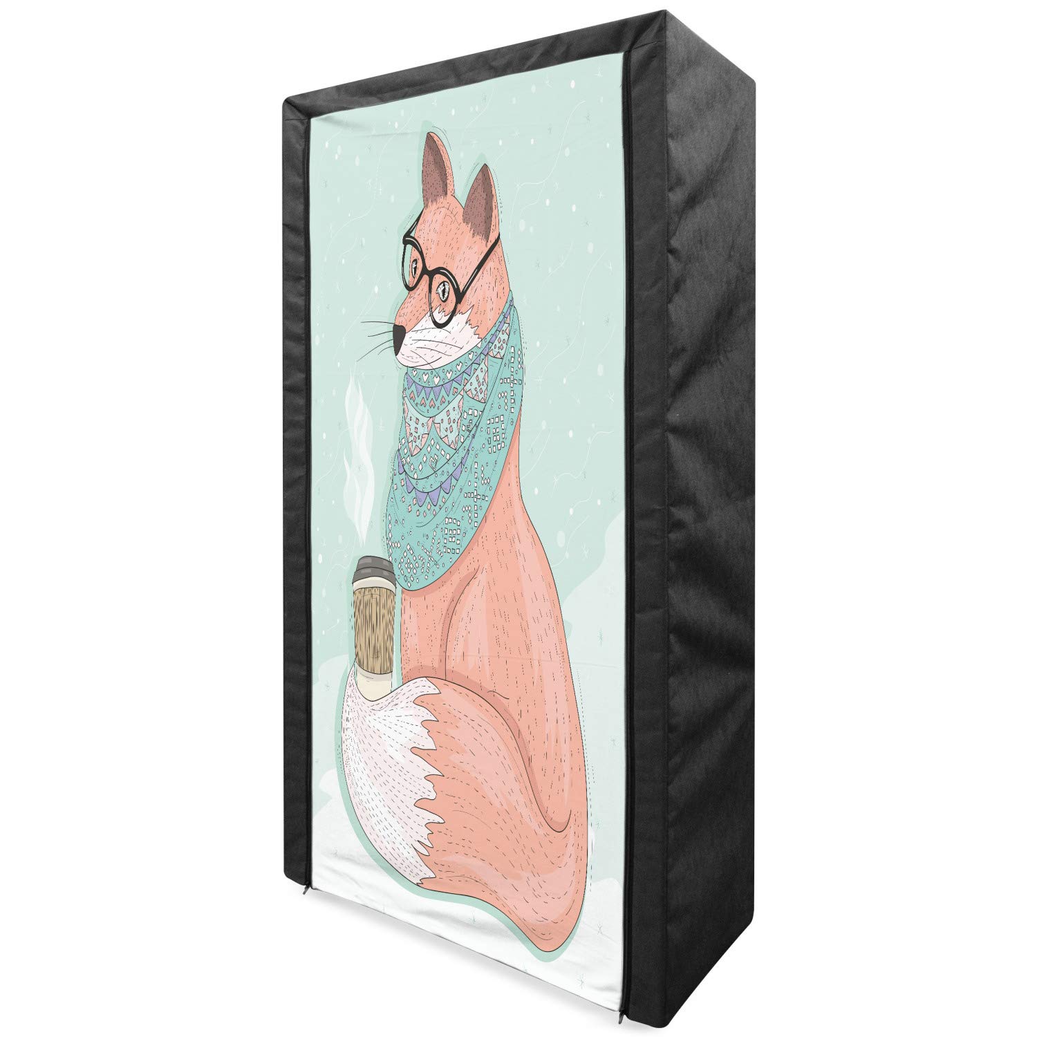 Ambesonne Portable Fabric Wardrobe with Shelves - 33.5