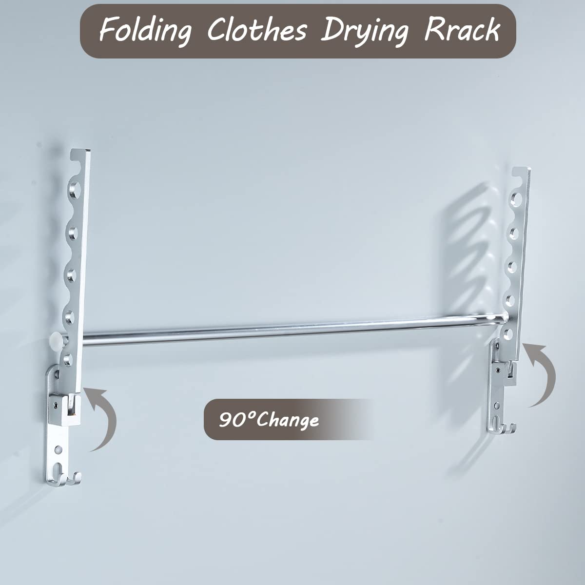 Wall Mounted Retractable Clothes Drying Rack with 2 Hanging Rods - Space Saving Laundry Organizer for Small Apartments, Bathrooms & Closets - Perfect for Drying Clothes, Towels and Delicates