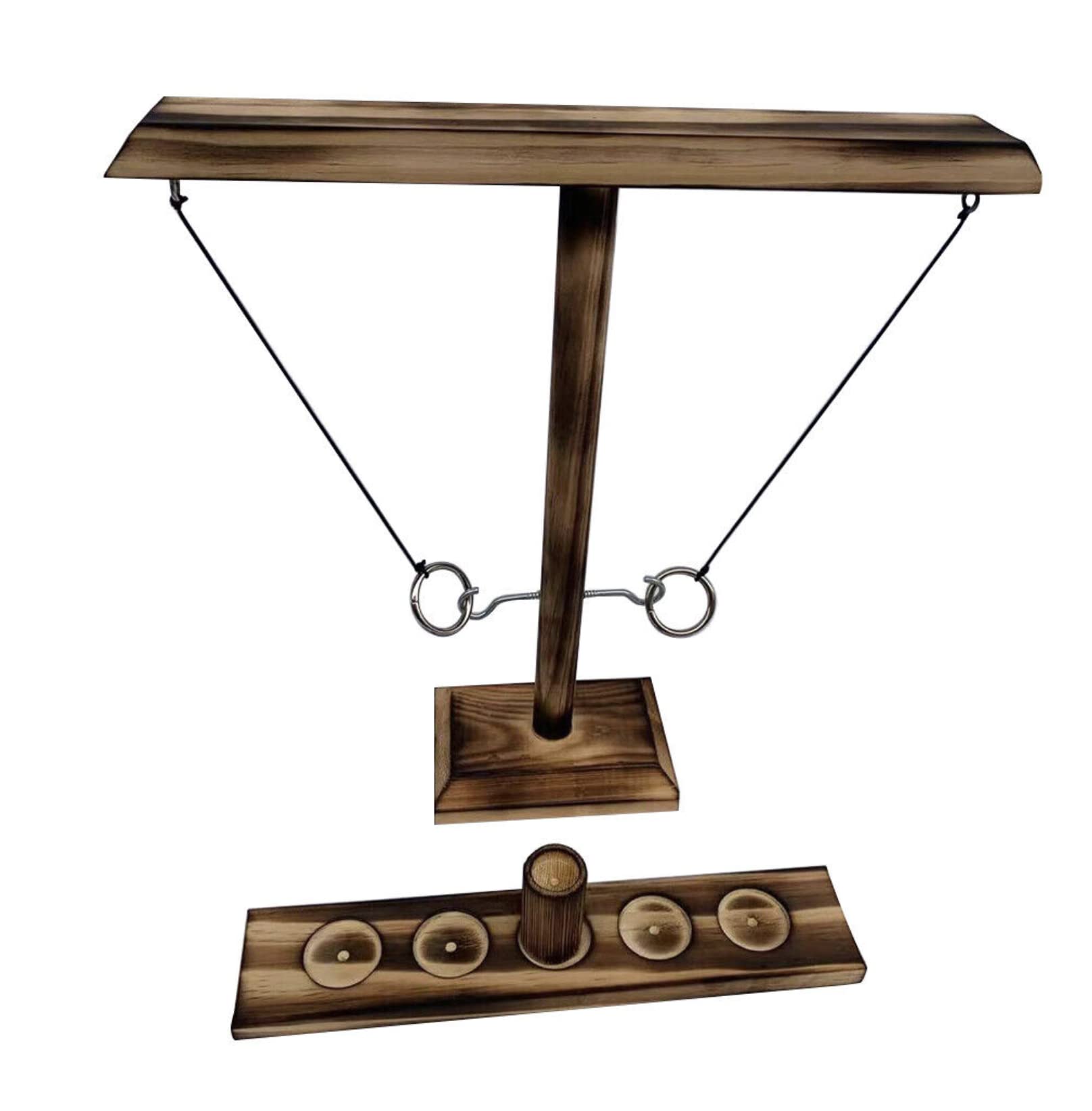 LKG® Wooden Ring Toss Drinking Game Set - Fun Hook & Ladder Party Game for Adults | Bar & Pub Entertainment | Perfect for Indoor Parties, Tailgates & Backyard Gatherings
