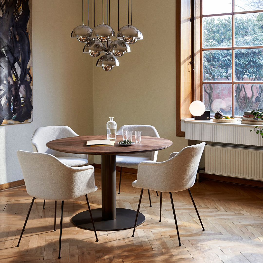 SK12 Modern Dining Table with Center Base - Perfect for Small Spaces, Apartments, and Cozy Kitchens