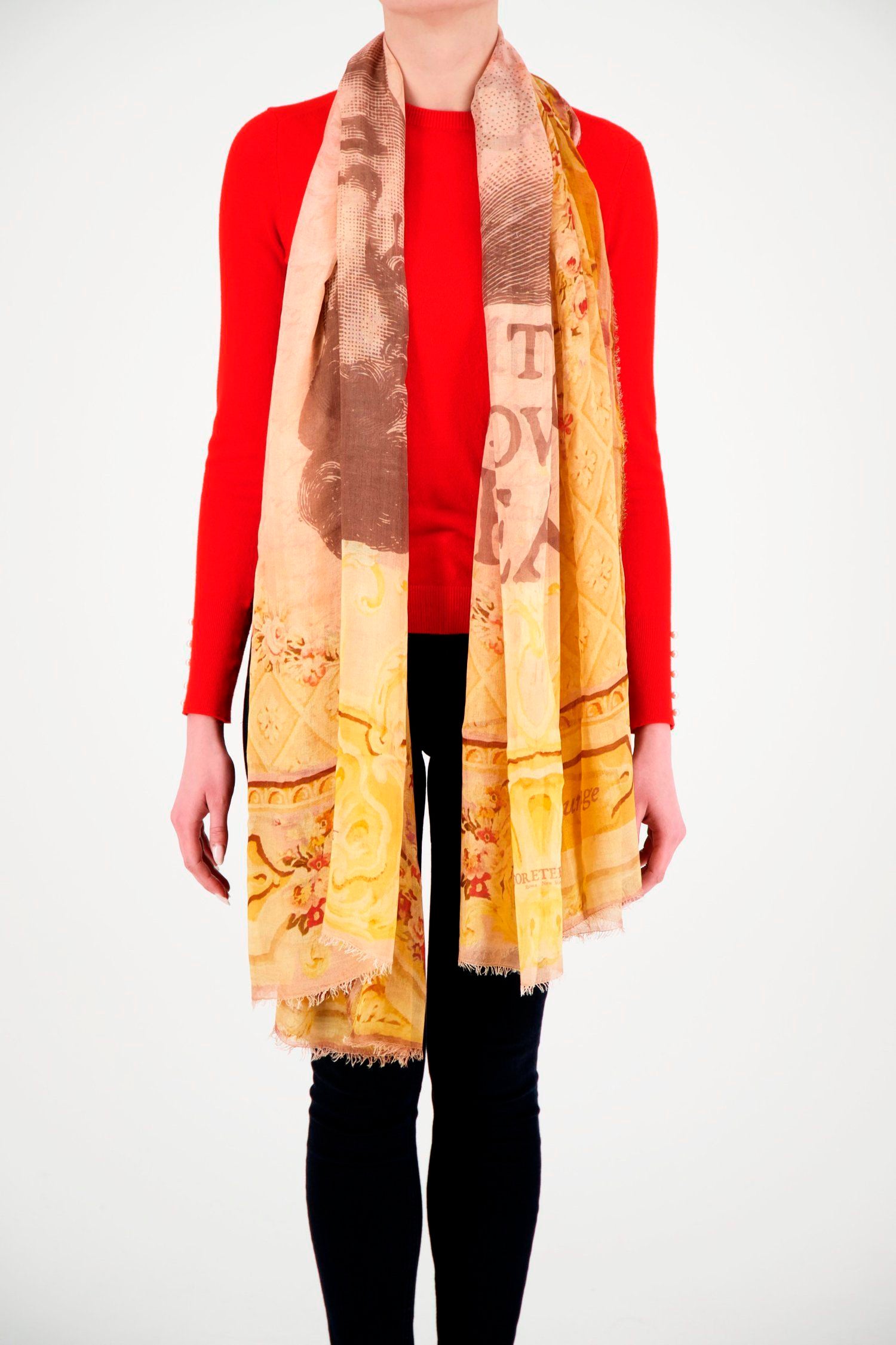 Faliero Sarti Multicolor Cashmere Shawl Wrap - Luxury Italian Scarves for Women - Perfect for Travel, Office & Evening Events