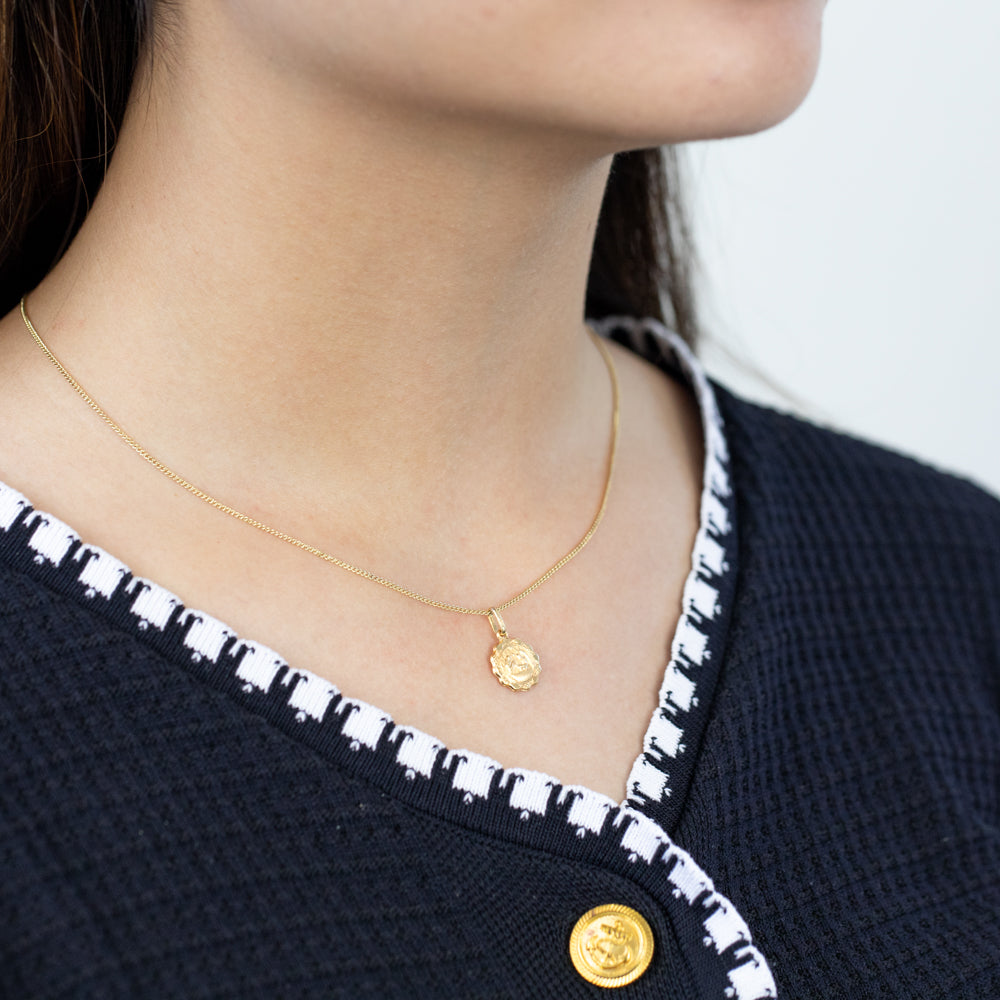 9ct Yellow Gold 12mm Pendant Necklace - Elegant Jewelry for Women, Gift for Her - Perfect for Weddings, Anniversaries & Special Occasions