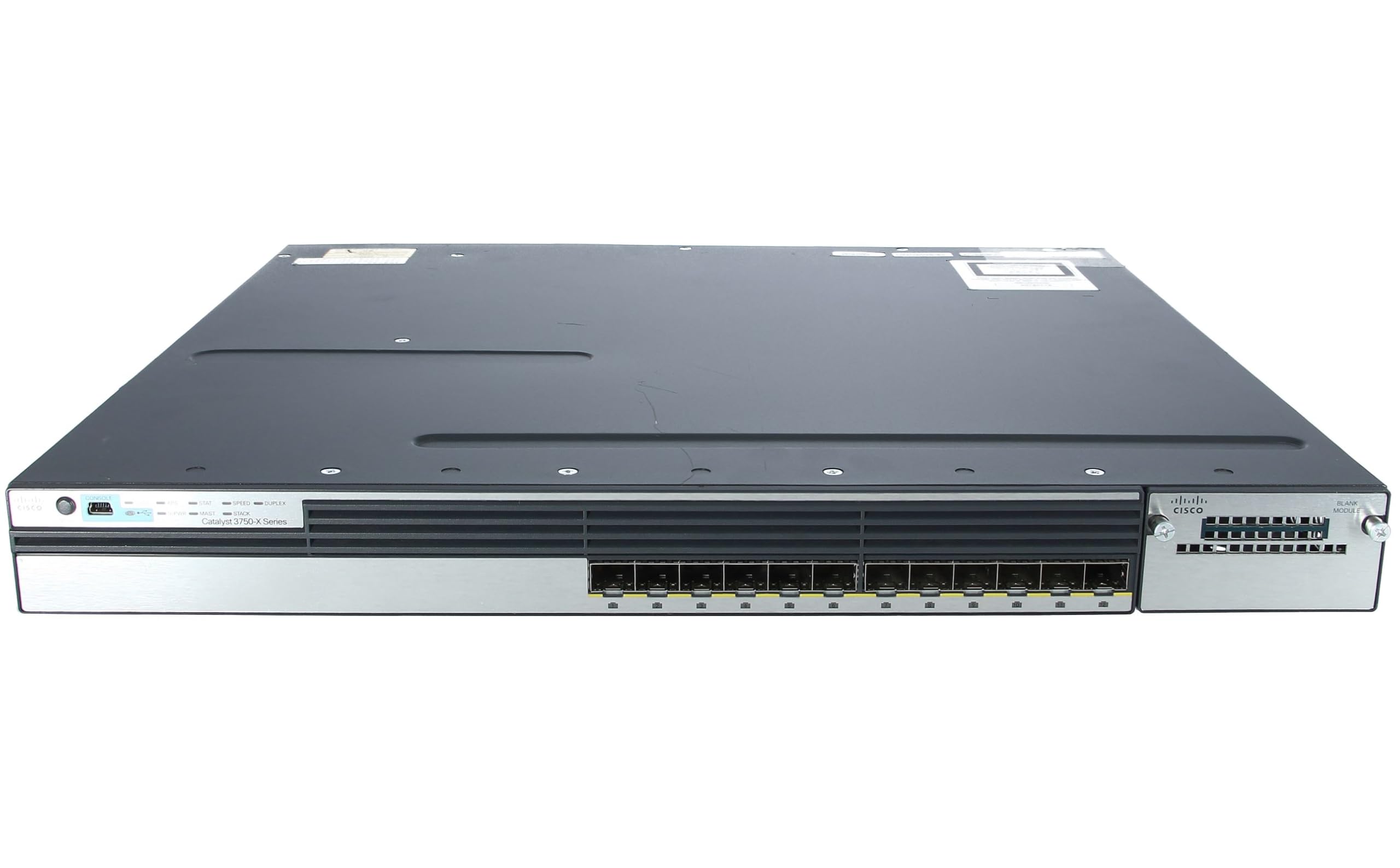 Cisco WS-C3750X-12S-S Catalyst 3750X 12-Port Gigabit Ethernet SFP IP Base Managed Network Switch (Refurbished) - Ideal for Small Business Networks, Data Centers & Enterprise IT Infrastructure