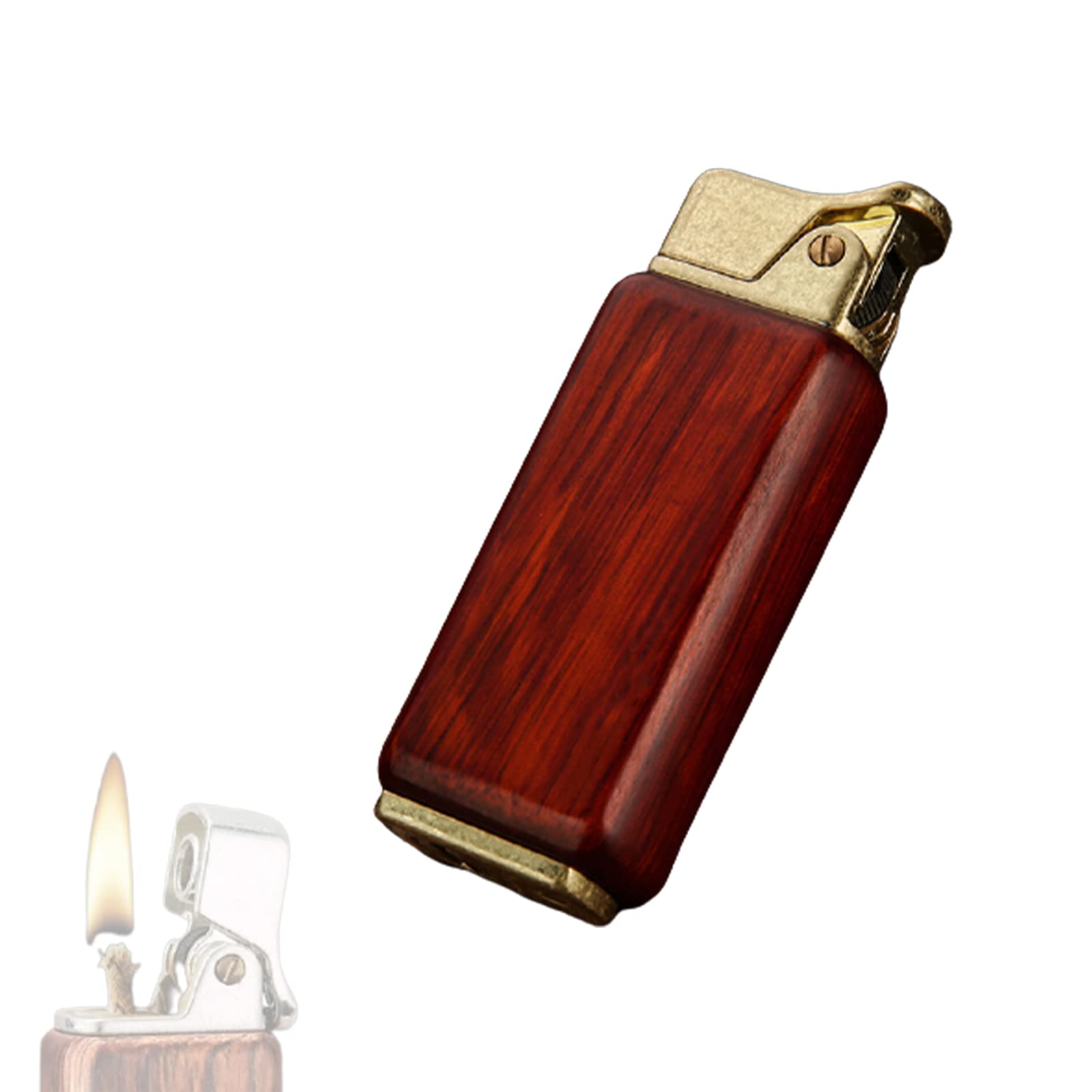 Portable Sandalwood Windproof Lighter for Men - Smoking & Outdoor Use