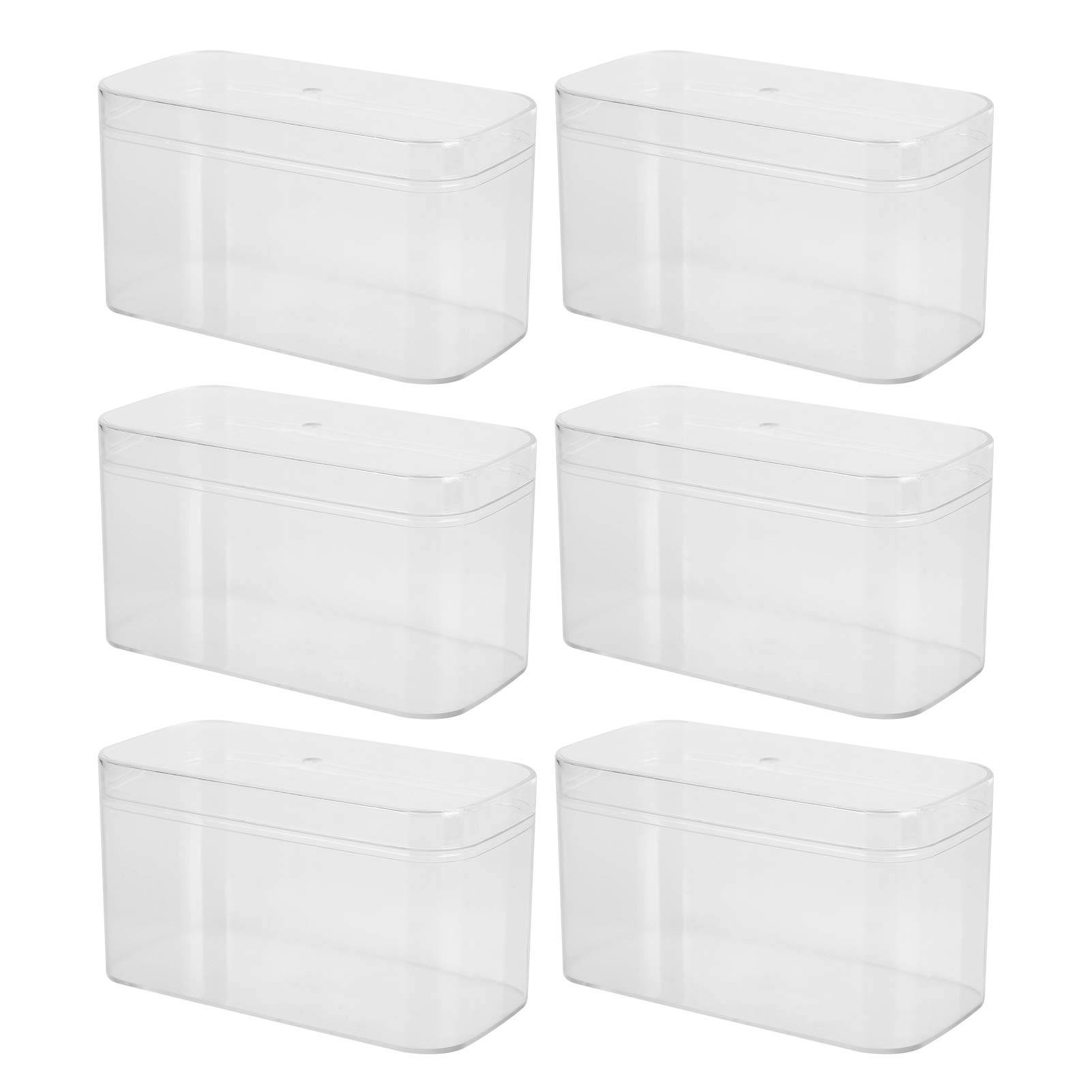 6-Pack Clear Plastic Storage Boxes for Candy - Transparent Gift & Packing Containers | Perfect for Candy Display, Party Favors & Home Organization