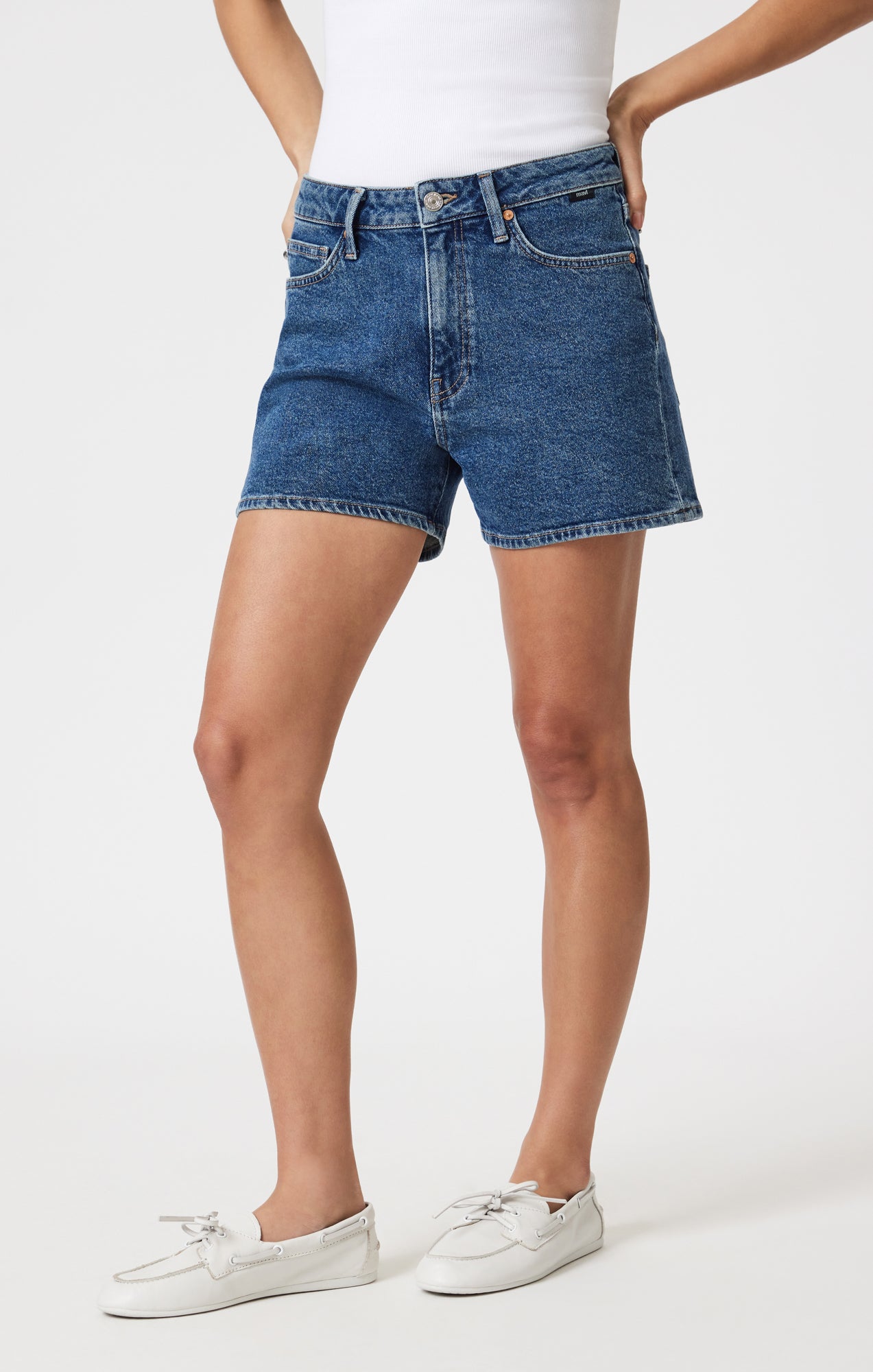 Vintage 90's Heidi Dark Shaded High Waisted Denim Shorts for Women - Retro Fashion, Casual Wear & Summer Outfits