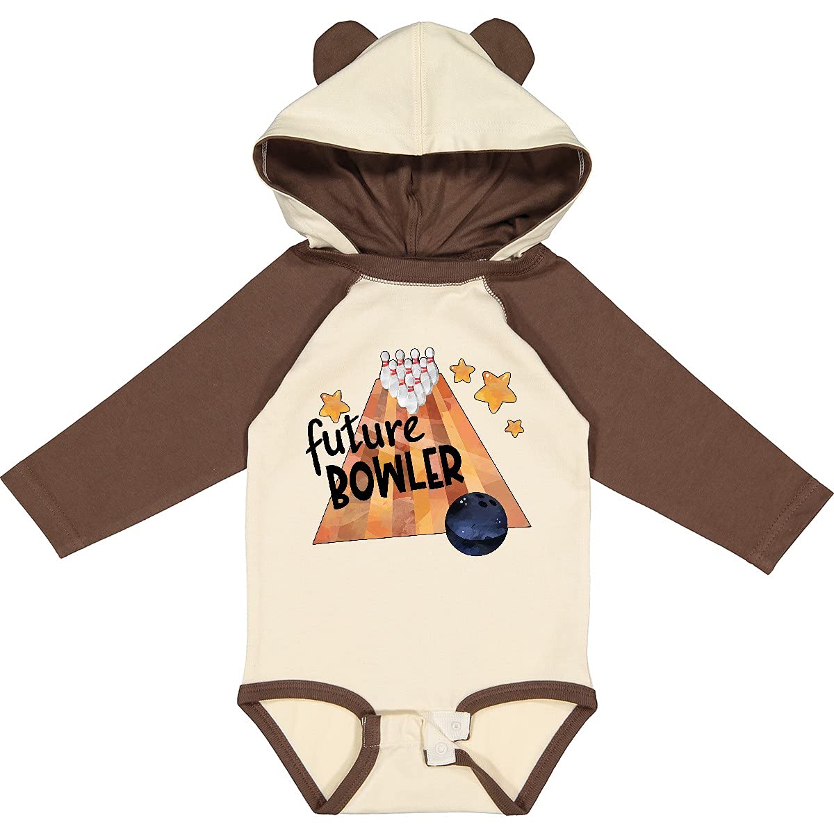 Inktastic Future Bowler Bowling Ball and Pins Long Sleeve Baby Bodysuit - Cute Outfit for Bowling Themed Parties, Newborn Photoshoots & Family Events