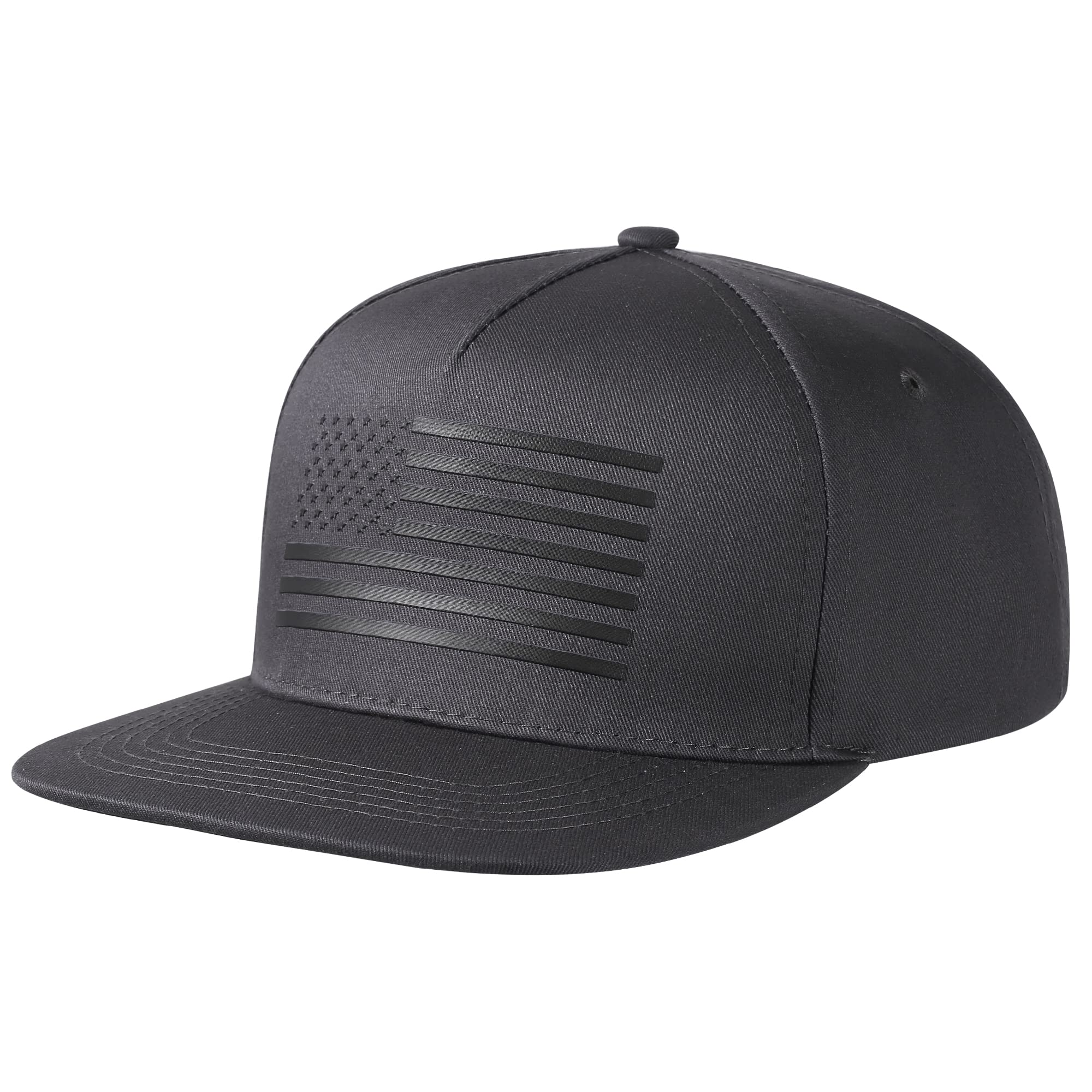 American Flag Snapback Trucker Hat for Men & Women - Adjustable, Breathable Mesh Baseball Cap with Flat Bill - Perfect for Outdoor Sports, Casual Wear & Patriotic Events