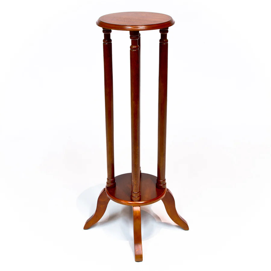 All Things Cedar Wooden Flower Plant Pedestal Stand - Elegant Cherry Finish for Indoor/Outdoor Home & Garden Decor