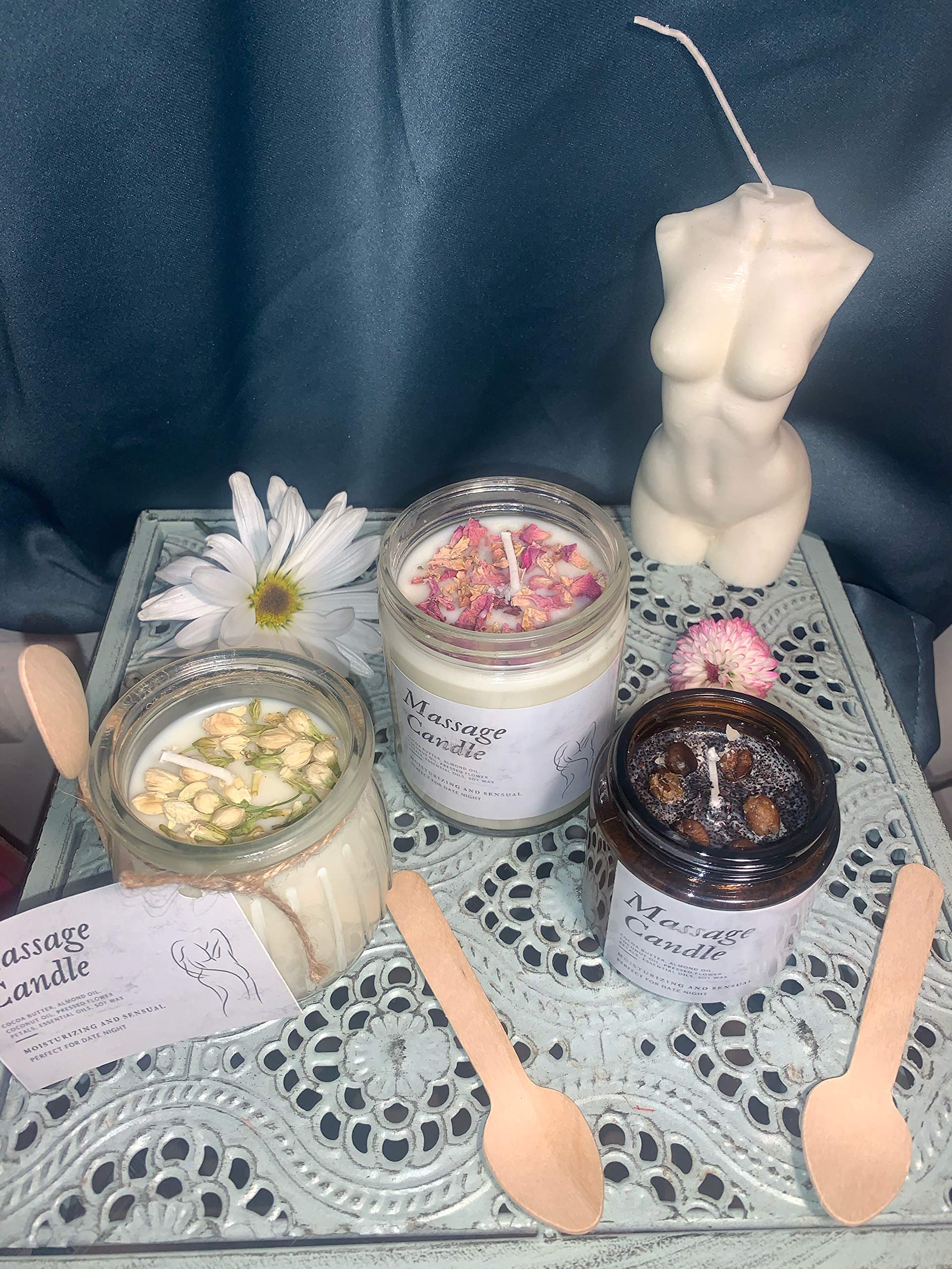 Relaxing Massage Oil Candles - 100% Natural Scented Soy Wax for Aromatherapy & Couples Massage - Perfect for Spa Nights, Romantic Gifts & Self-Care Moments
