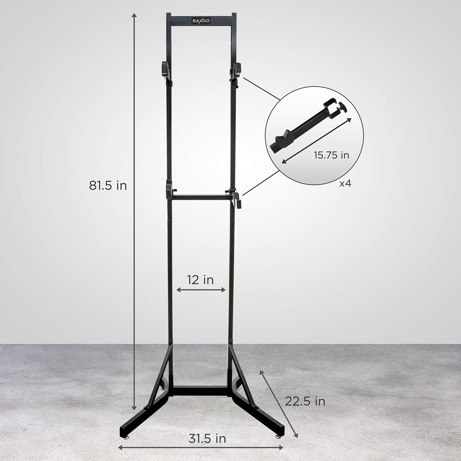 RaxGo Foldable Bike Storage Rack - Freestanding 2 Bike Stand with Adjustable Hooks for Mountain & Road Bicycles - Space Saving Garage & Indoor Bike Organizer - Perfect for Home, Apartment, and Small Space Storage Solutions